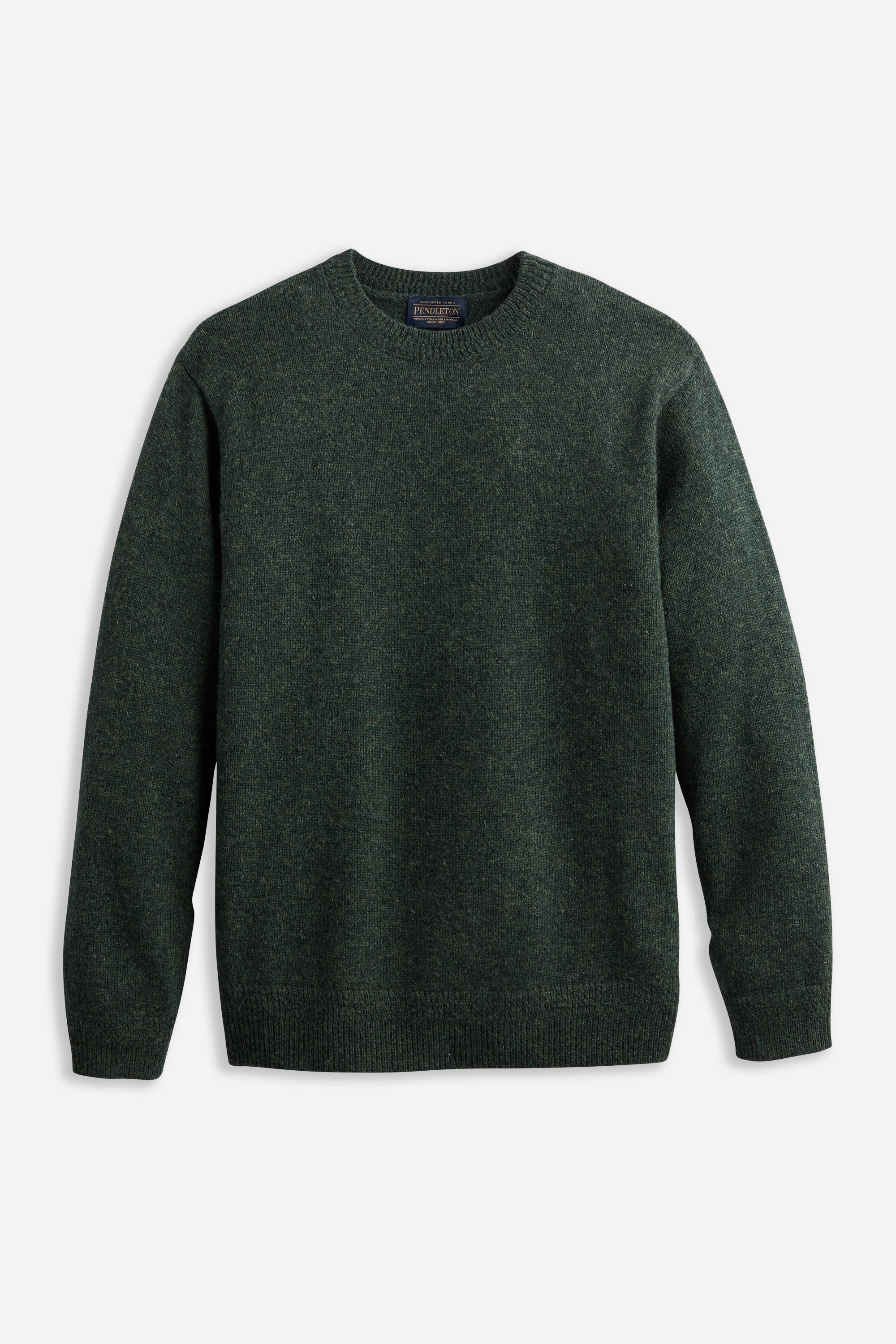 Shetland Crew Sweater Dark Fir