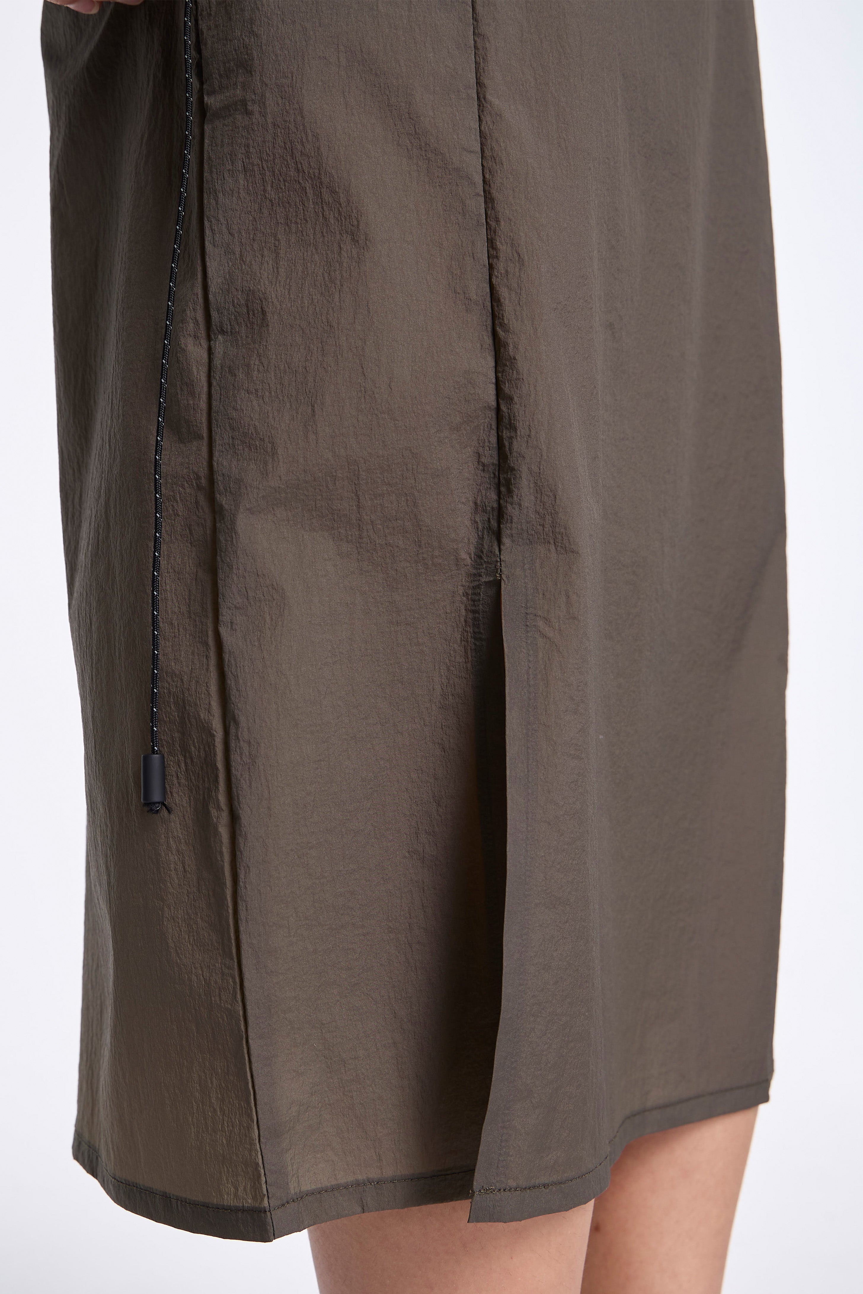 Gly See Through Mid Skirt Olive