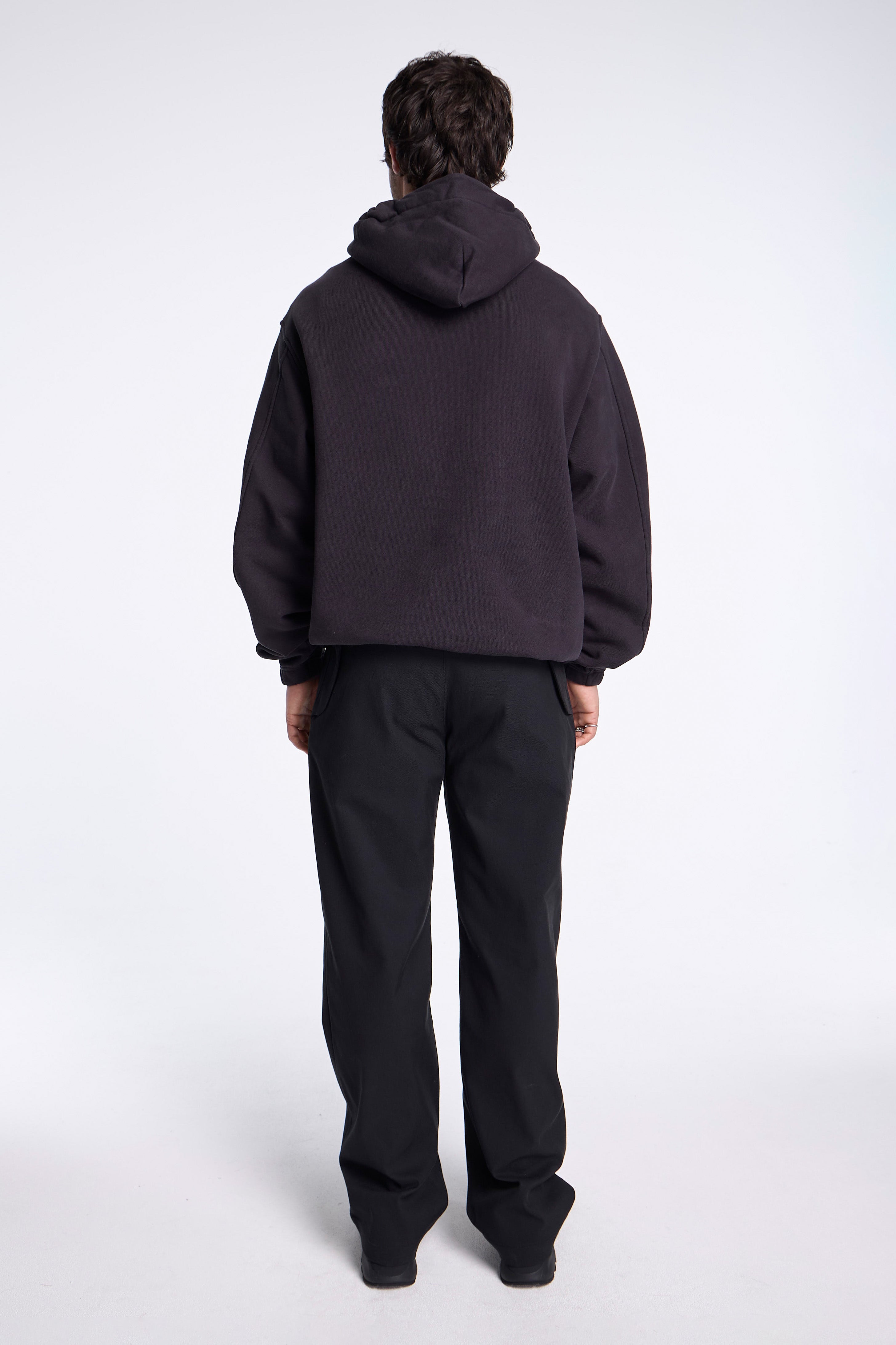 Logo 490GSM Hoodie Washed Black