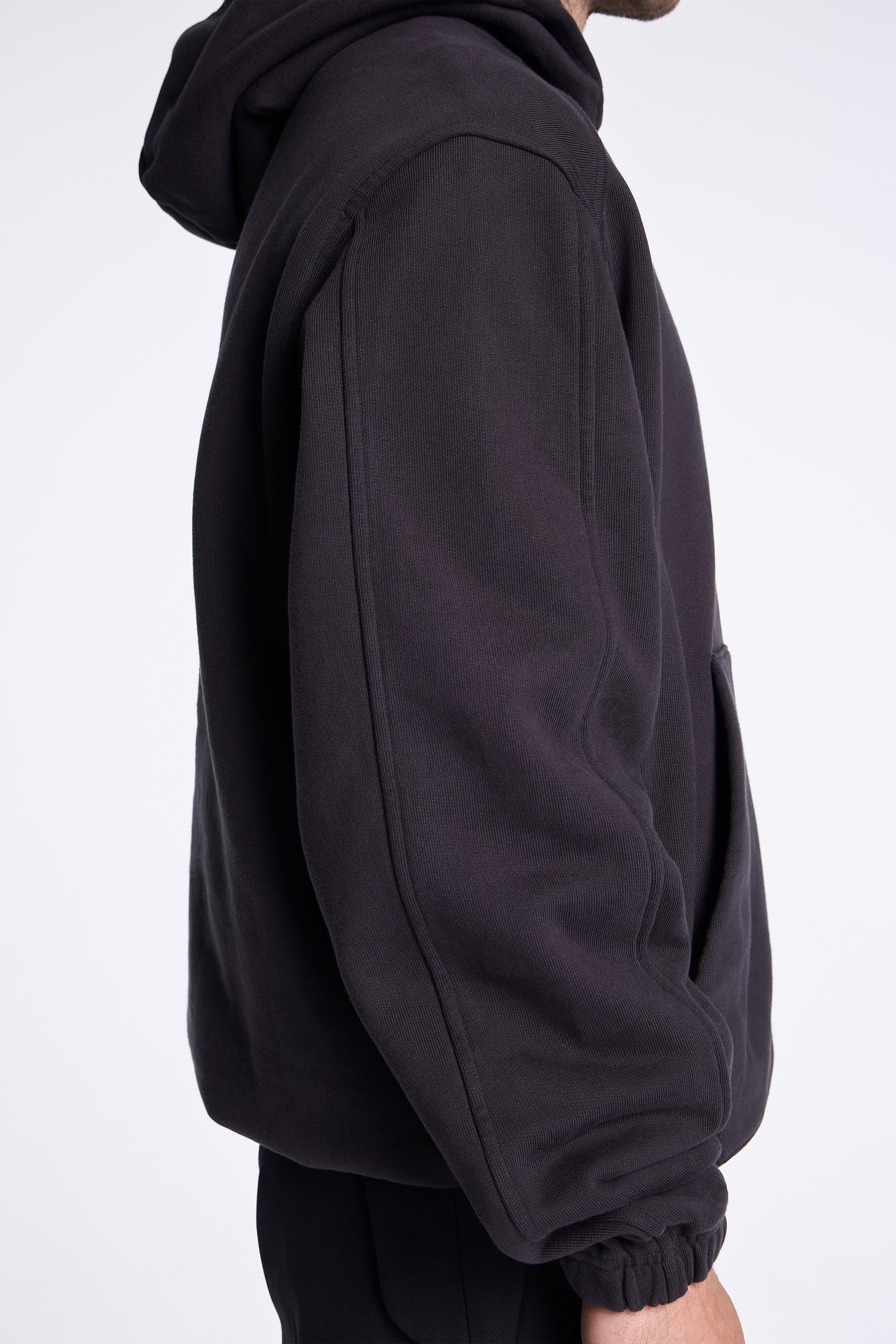 Logo 490GSM Hoodie Washed Black