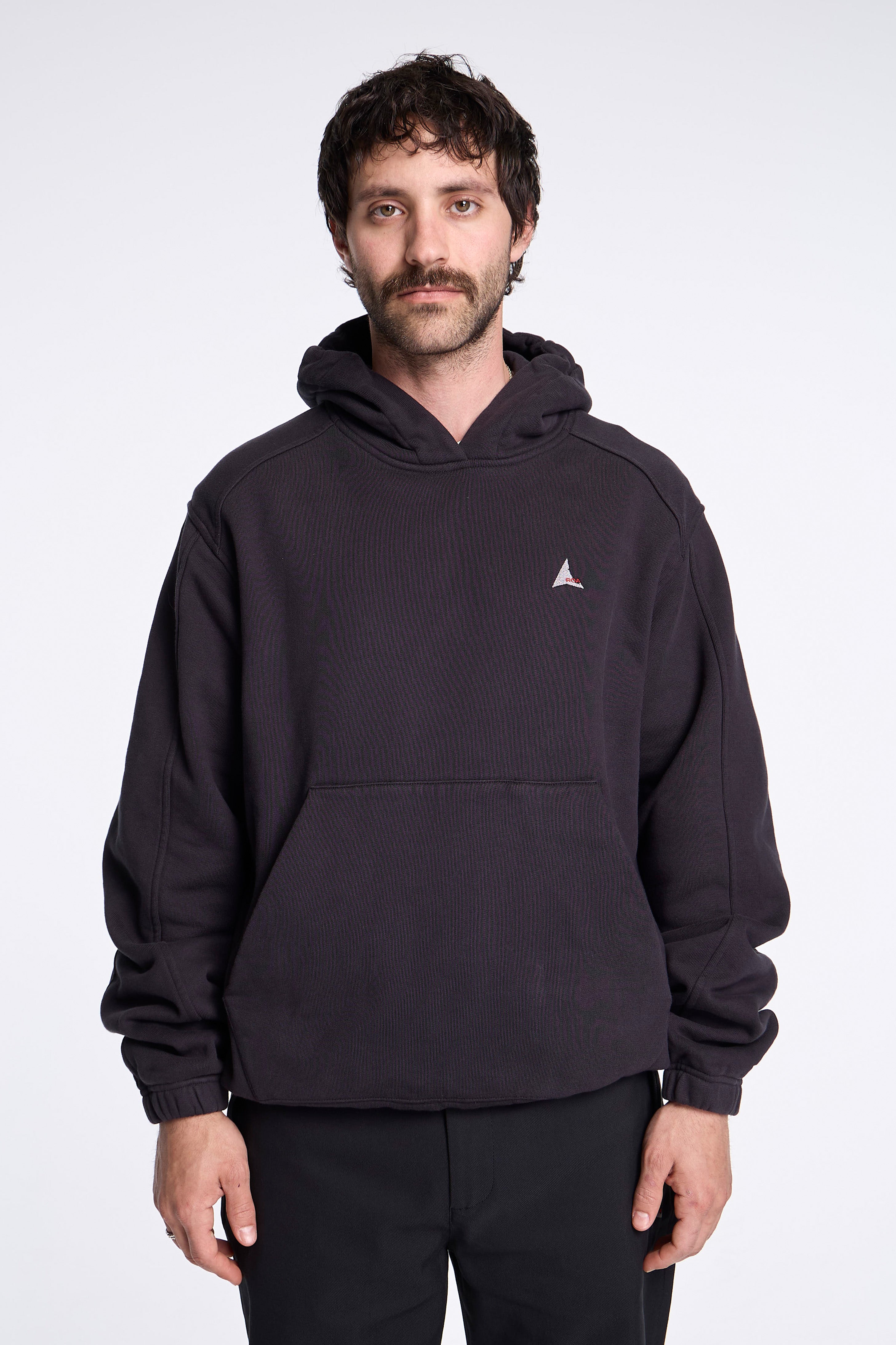 Logo 490GSM Hoodie Washed Black