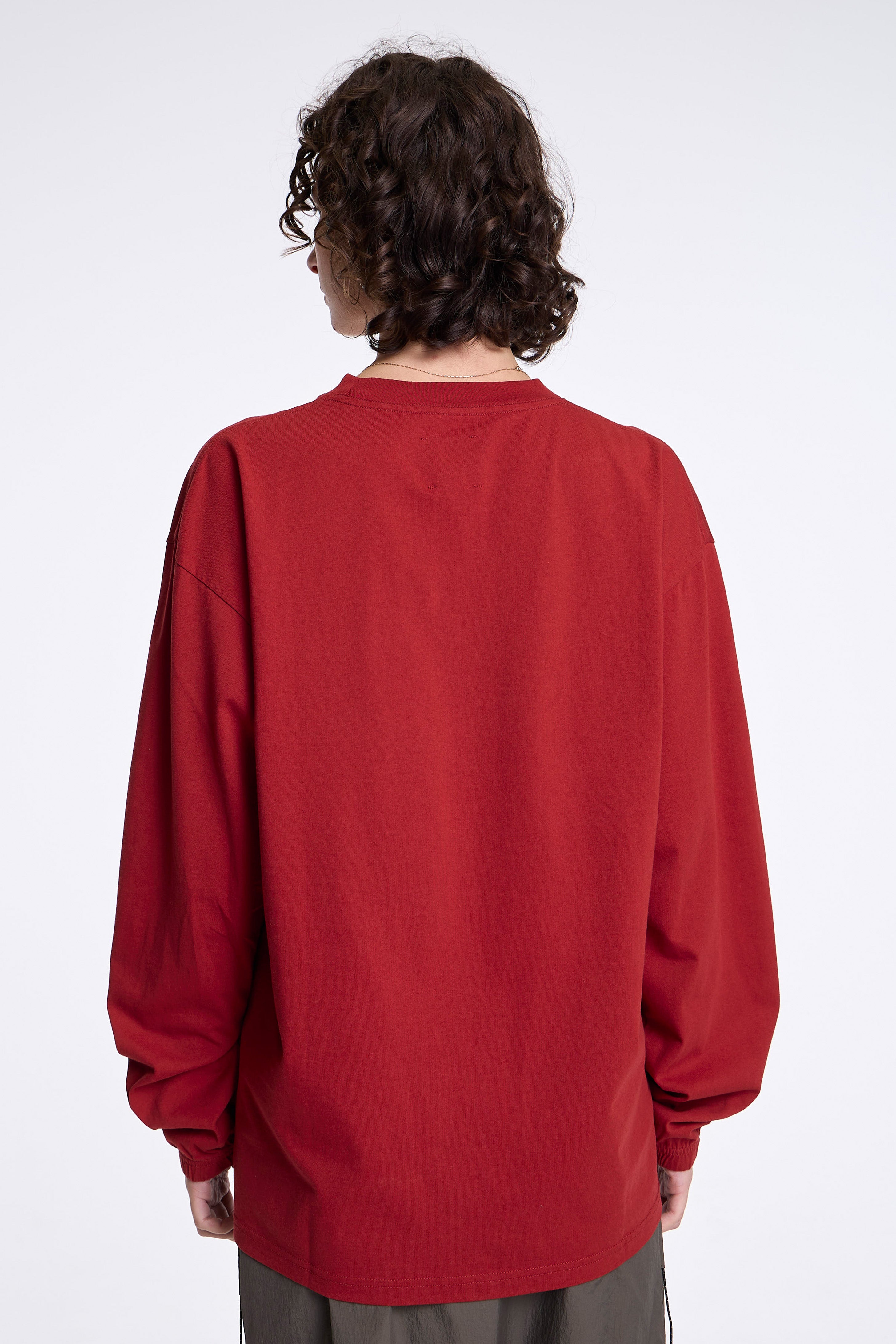 Logo Organic Long Sleeve Tee Dark Red