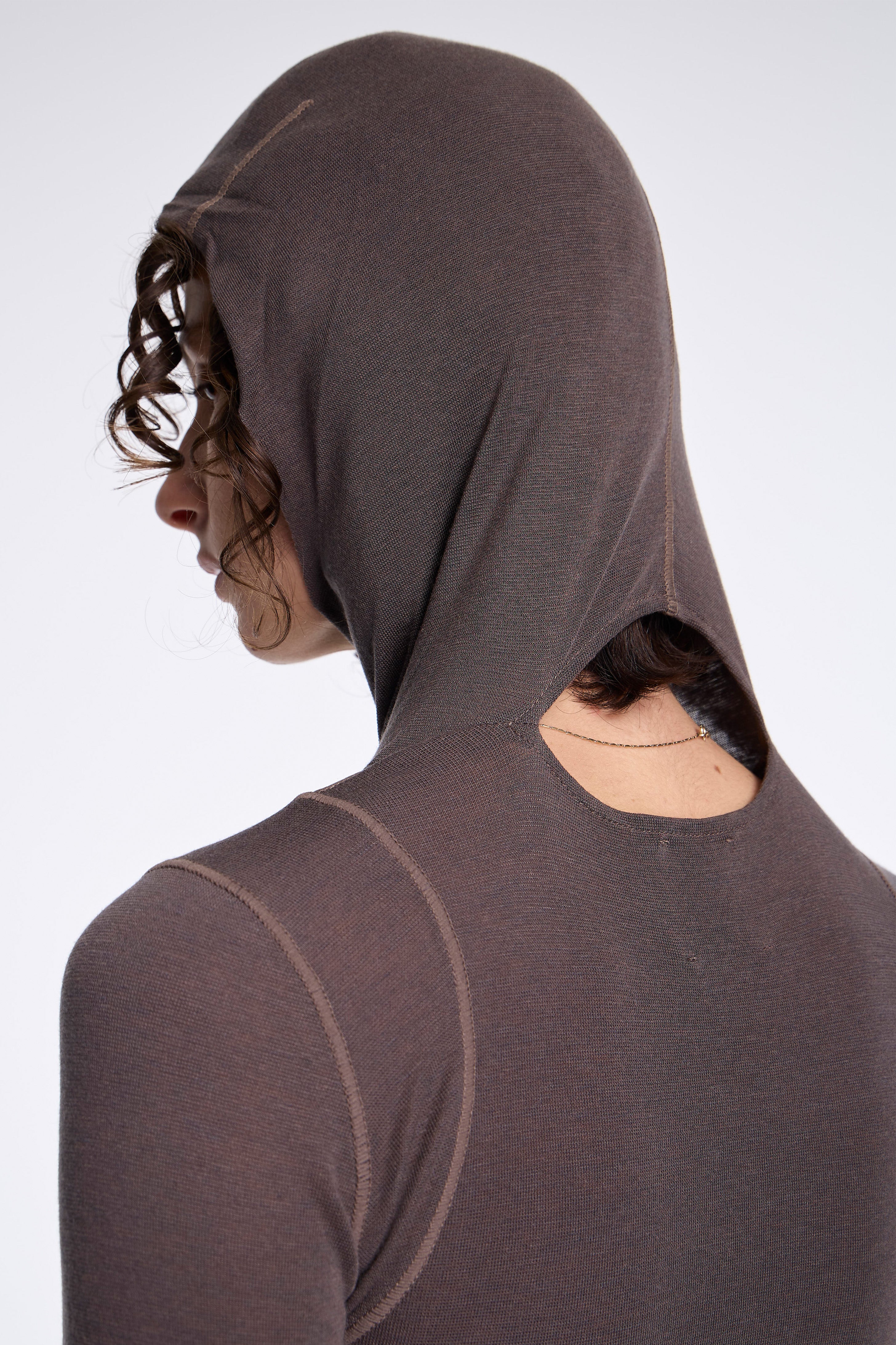 Themba Sheer Hooded Dress Anthracite