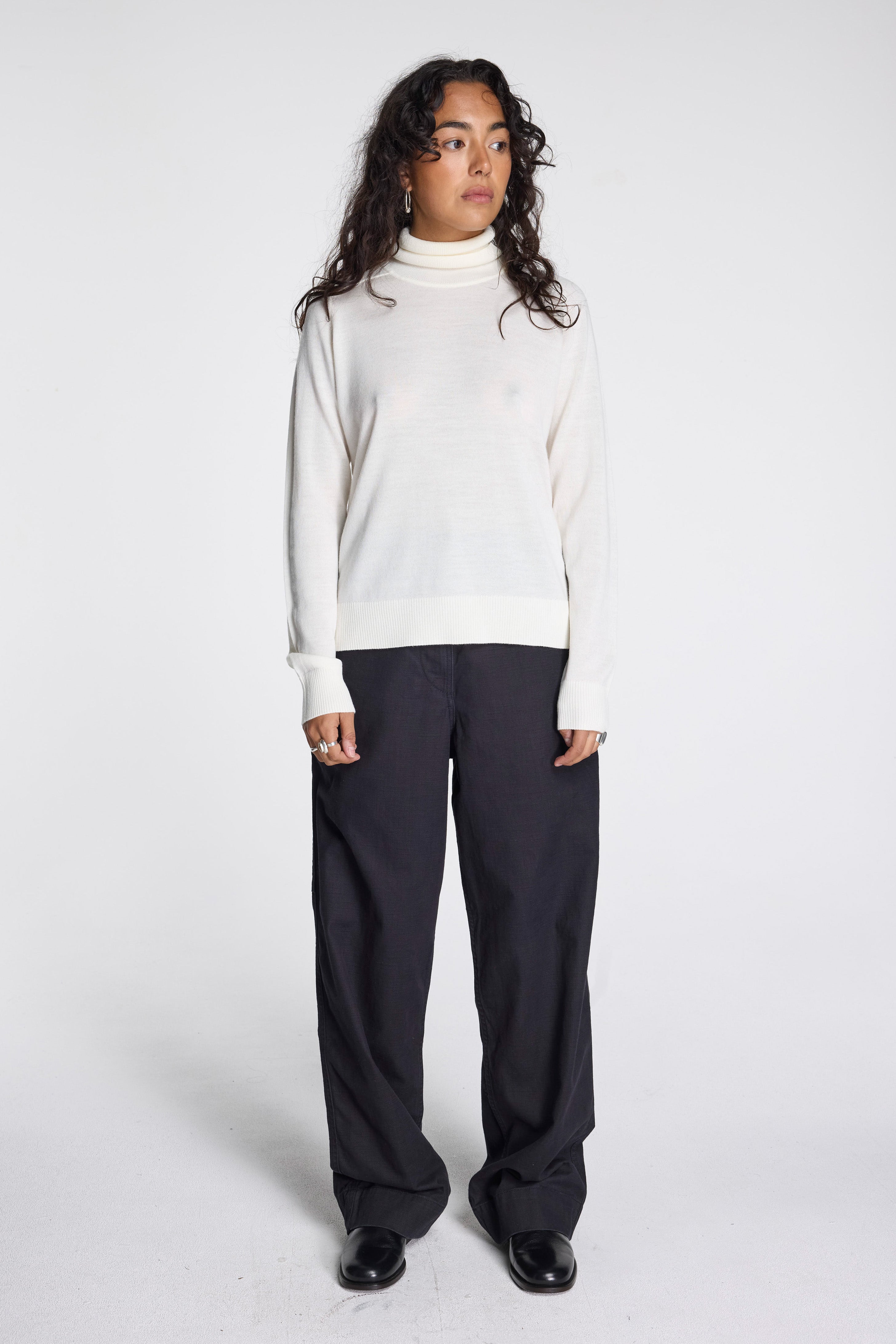 Raglan Merino Turtleneck Ivory
