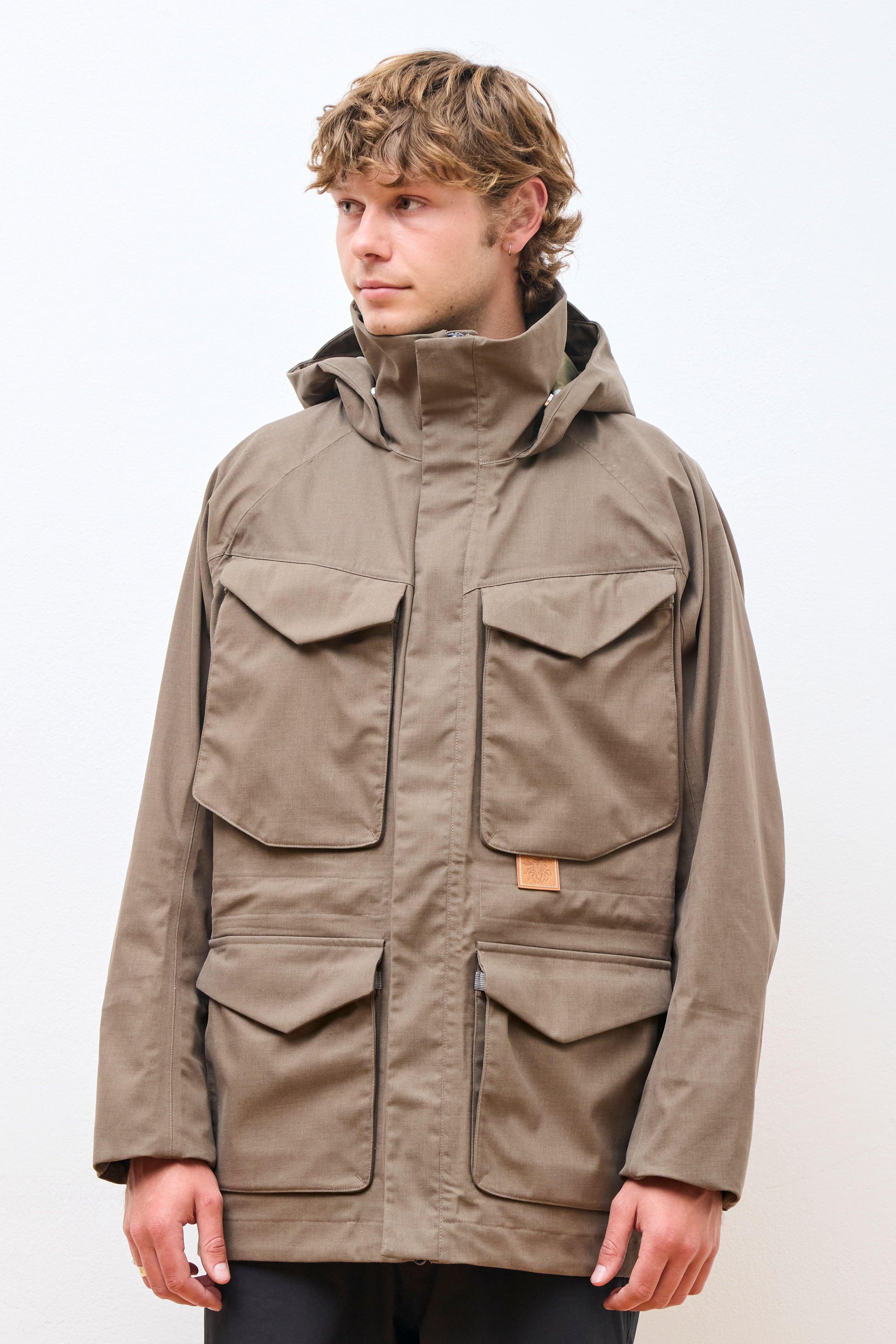 Explorer 3L Gabardine Long Hoodie Jacket Martini Olive