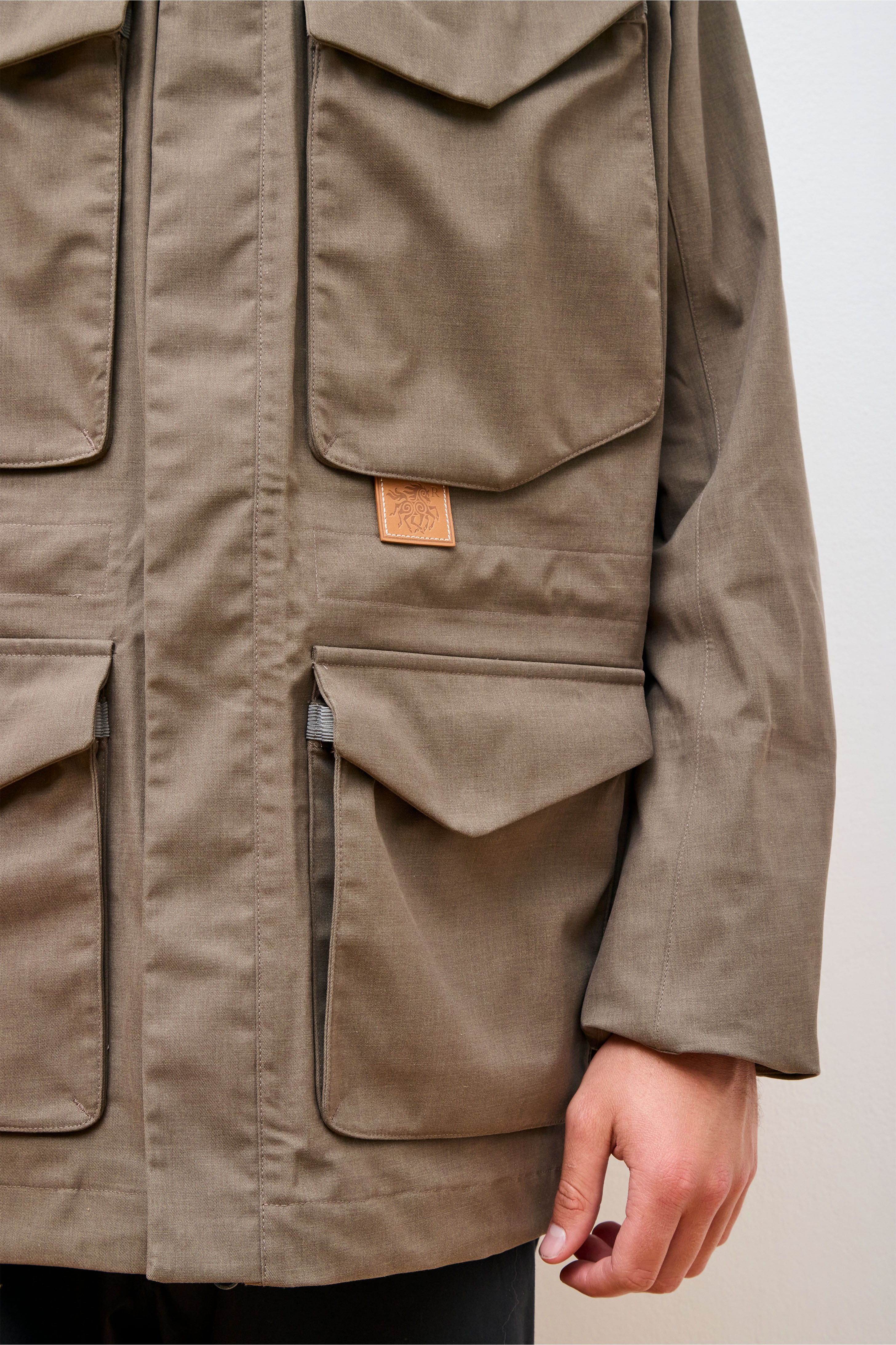 Explorer 3L Gabardine Long Hoodie Jacket Martini Olive