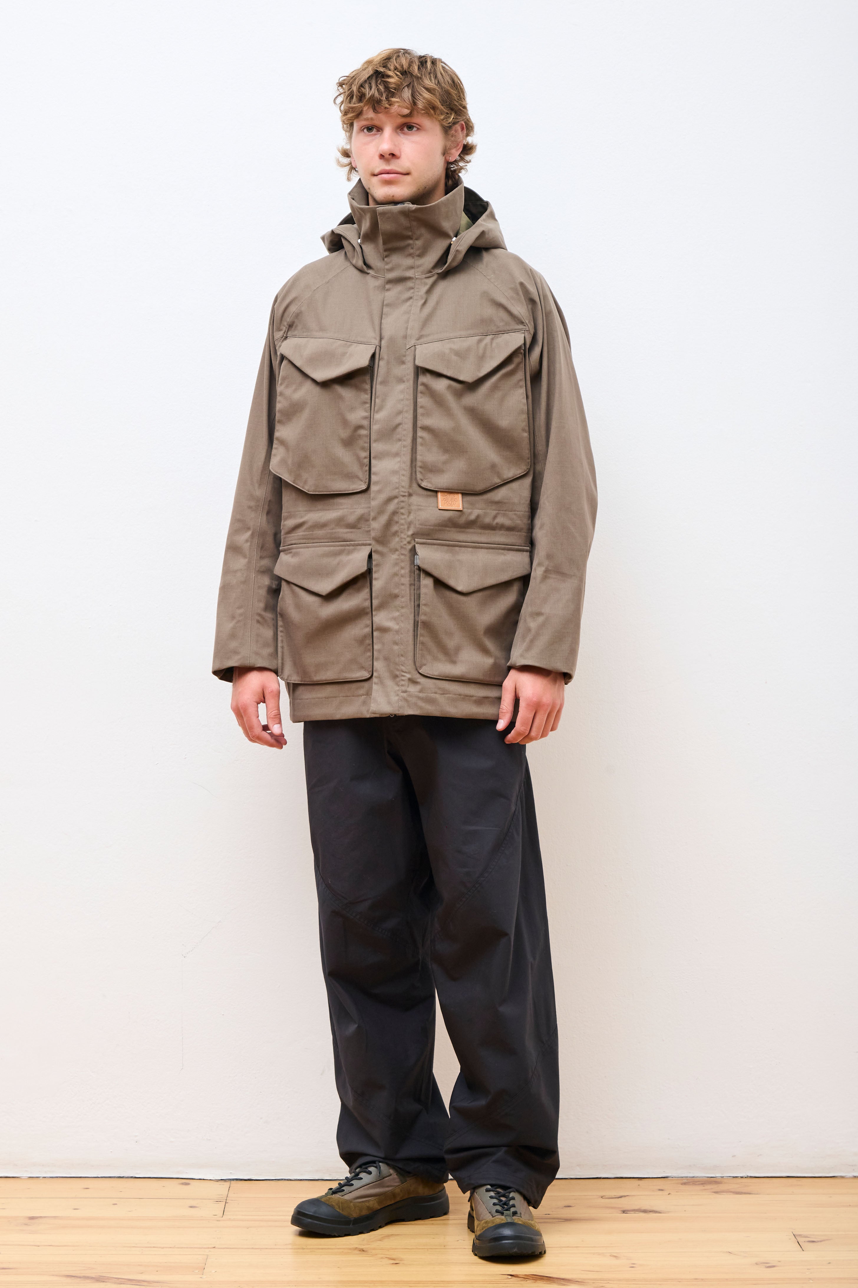 Explorer 3L Gabardine Long Hoodie Jacket Martini Olive