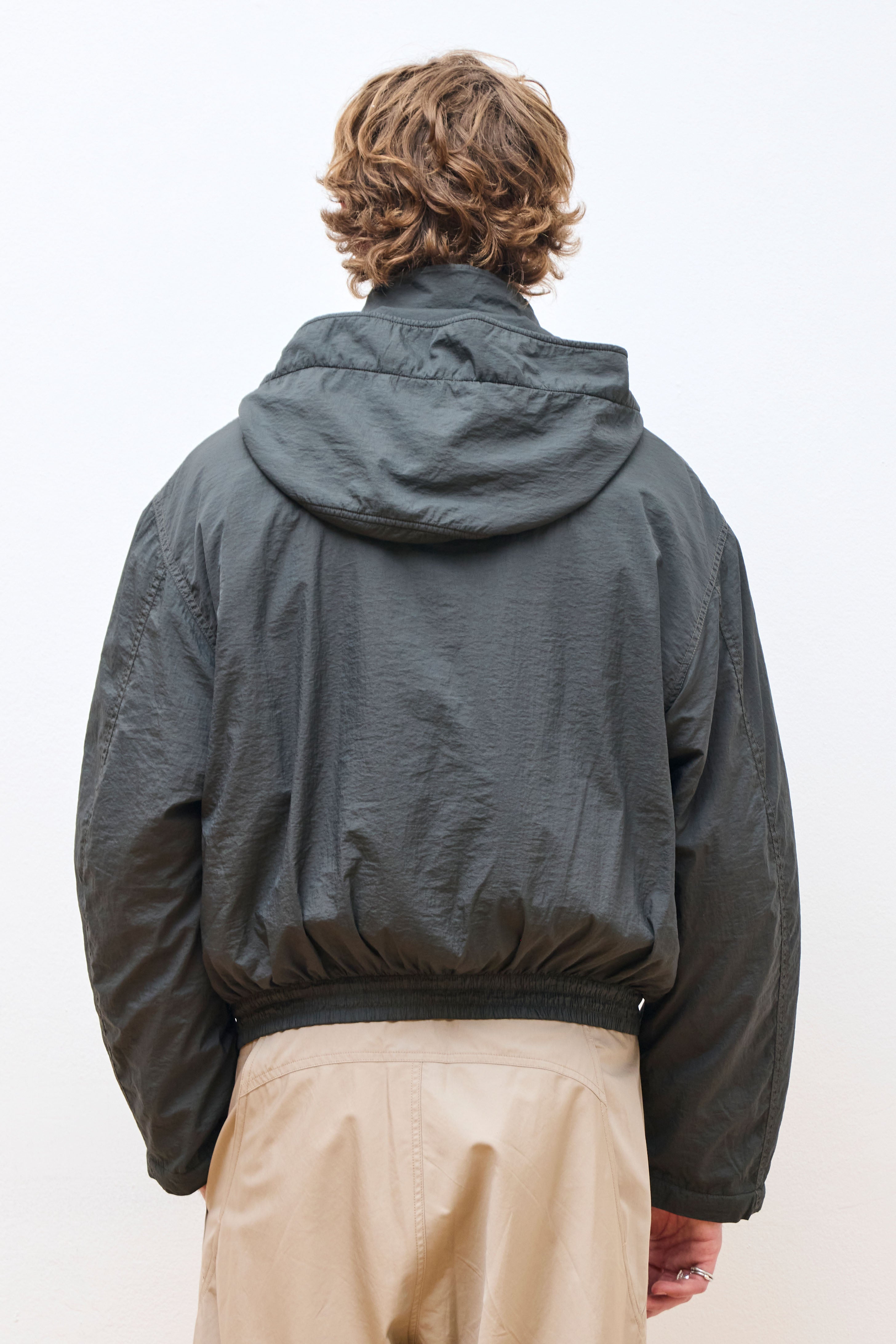 Purs Padded Nylon Hoodie Jacket Peat