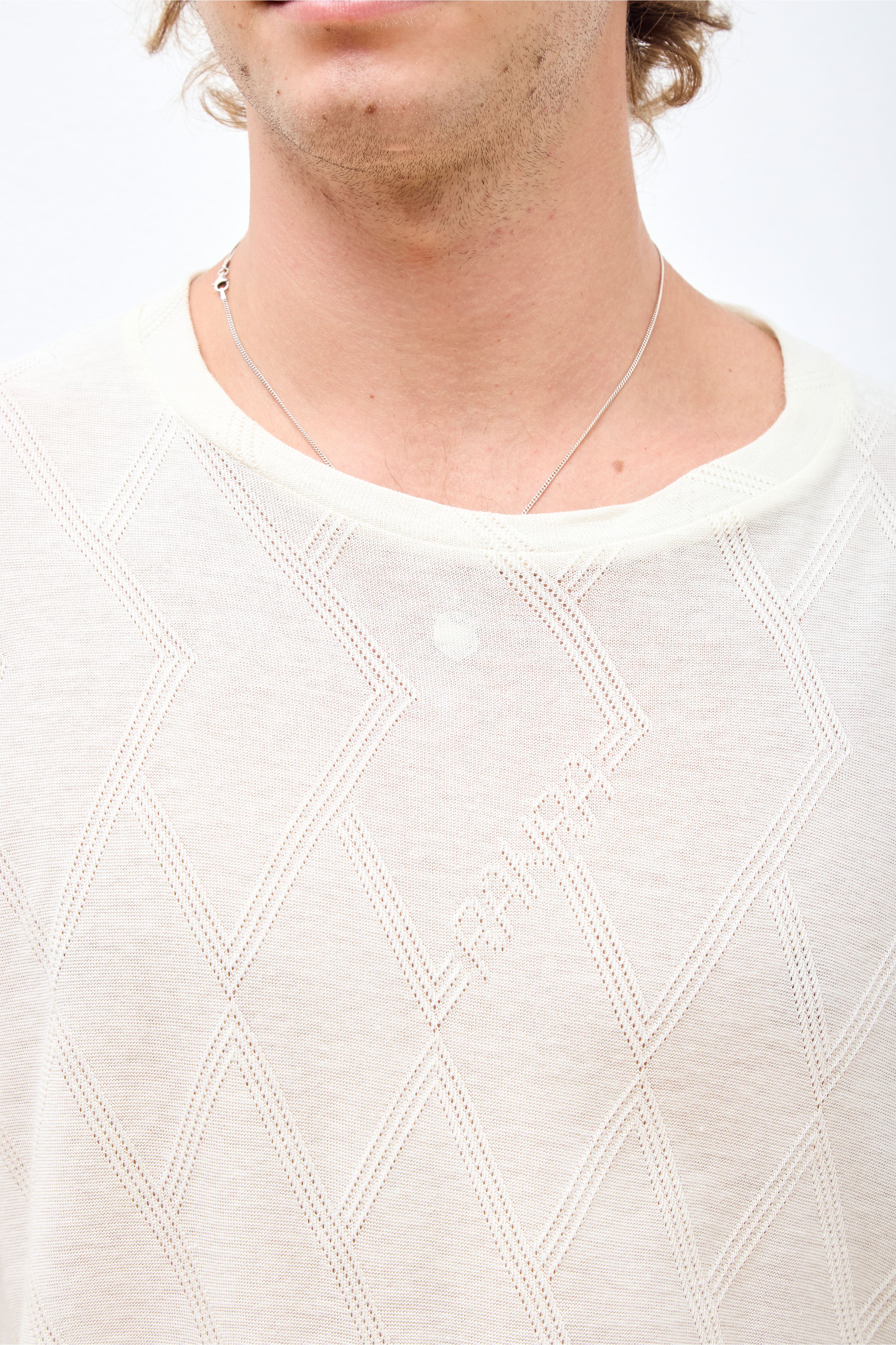 Stem Jersey Jacquard L/S T-Shirt Tofu