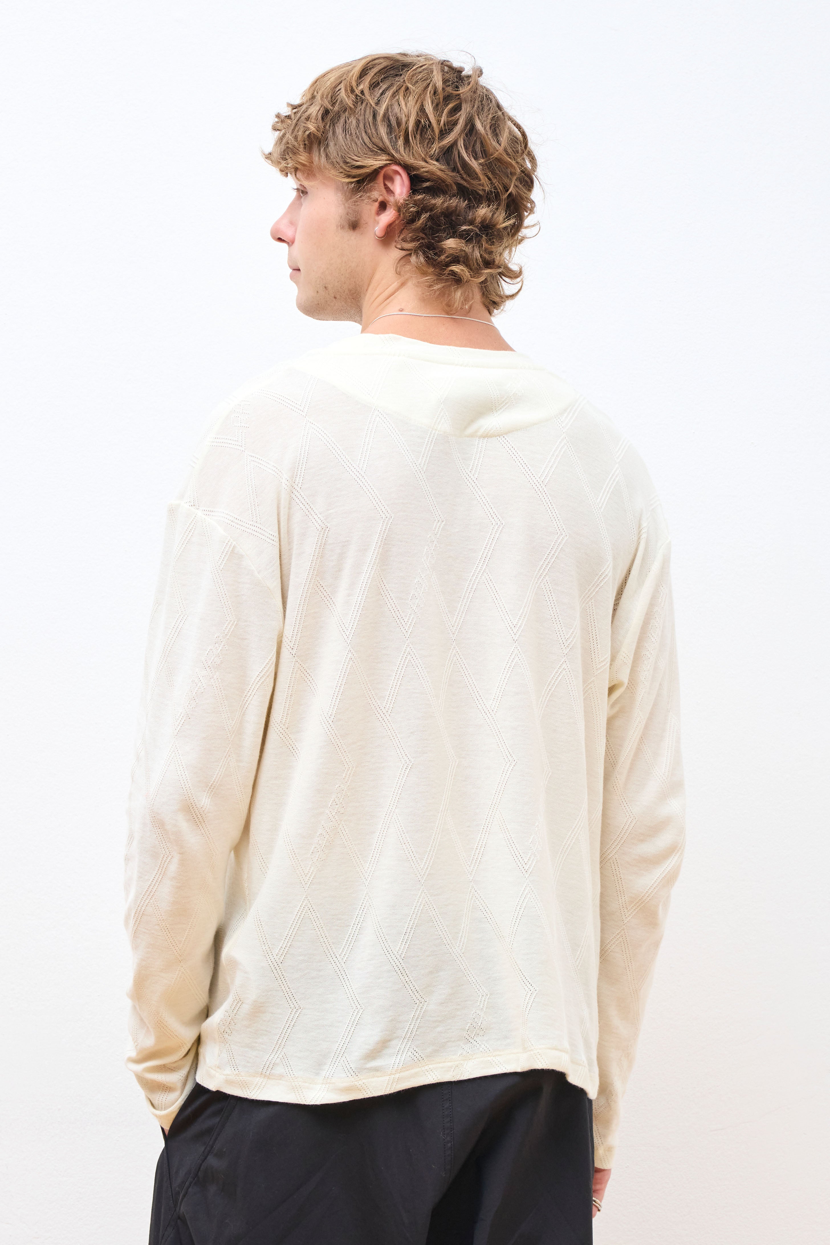 Stem Jersey Jacquard L/S T-Shirt Tofu