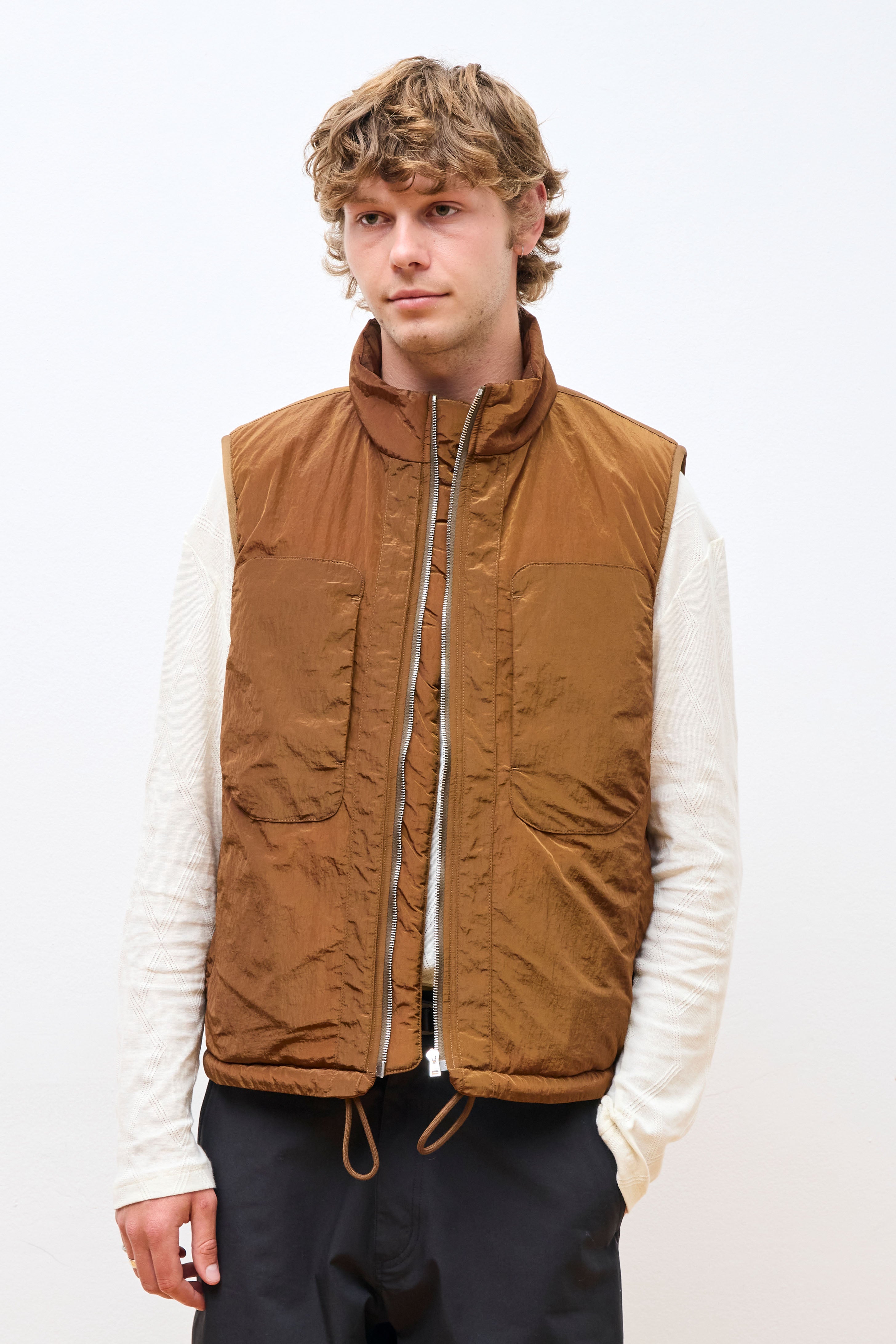 Treker Shiny Nylon Vest Bronze Brown