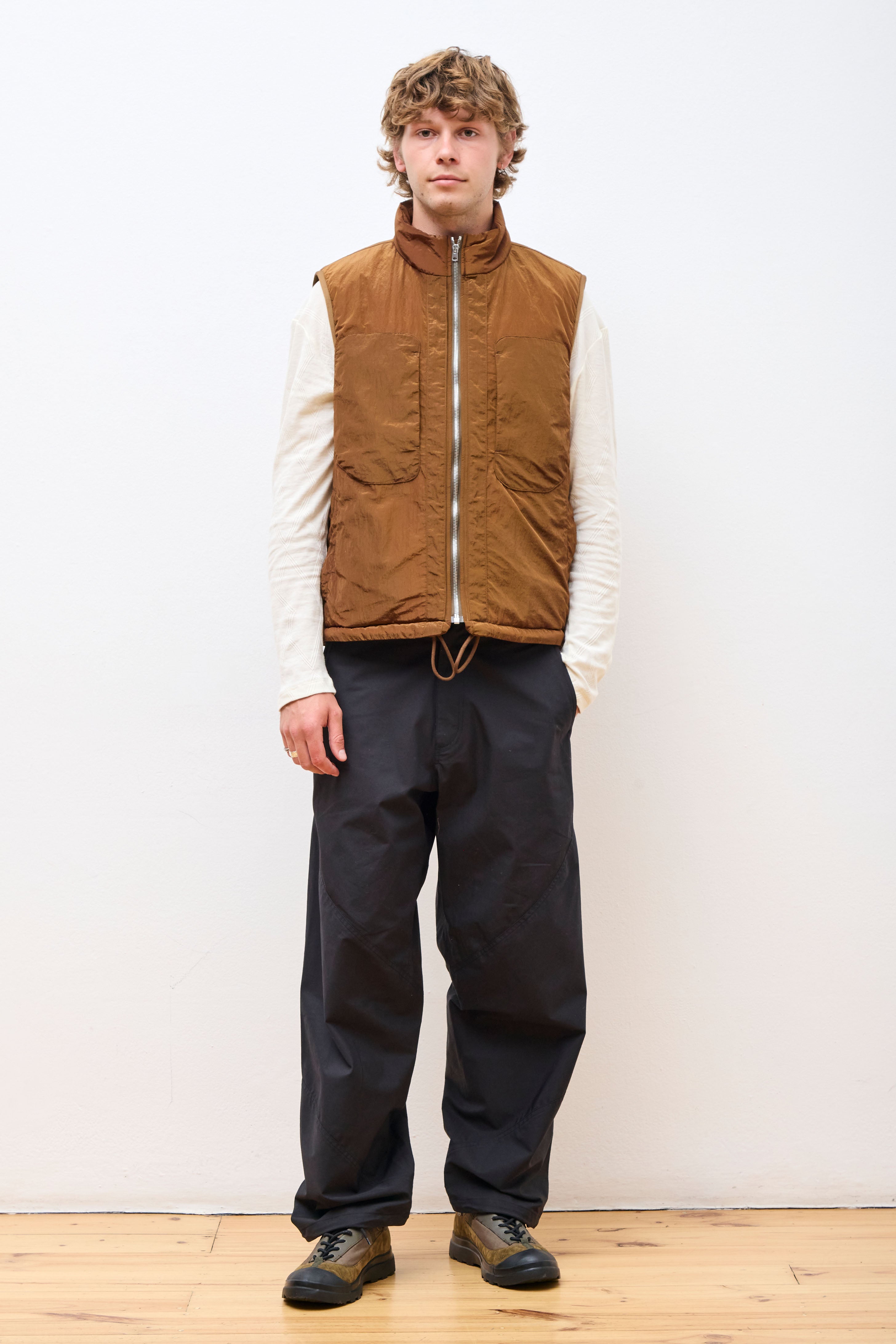 Treker Shiny Nylon Vest Bronze Brown