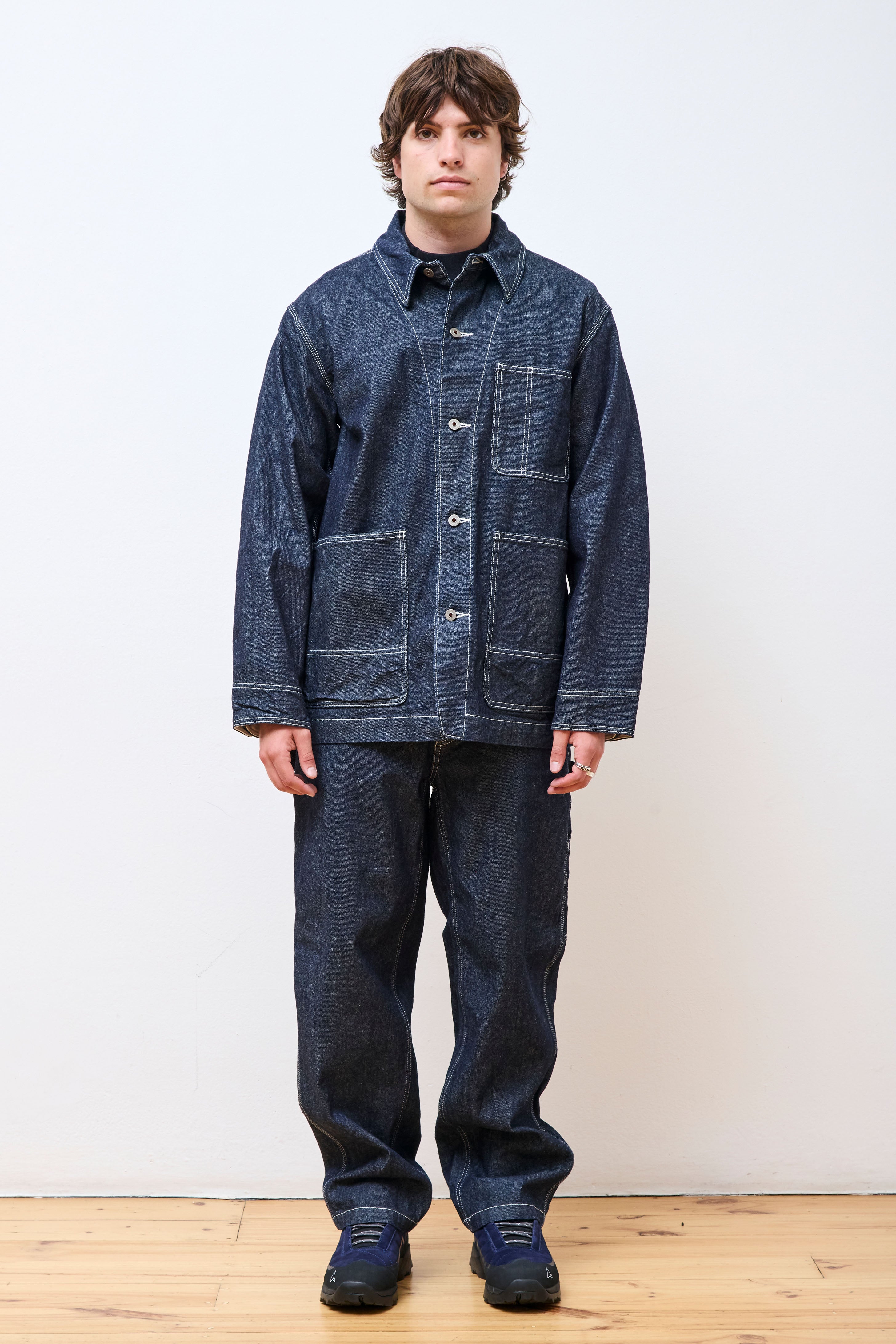 Recycled Cotton Denim Wide Pants Indigo