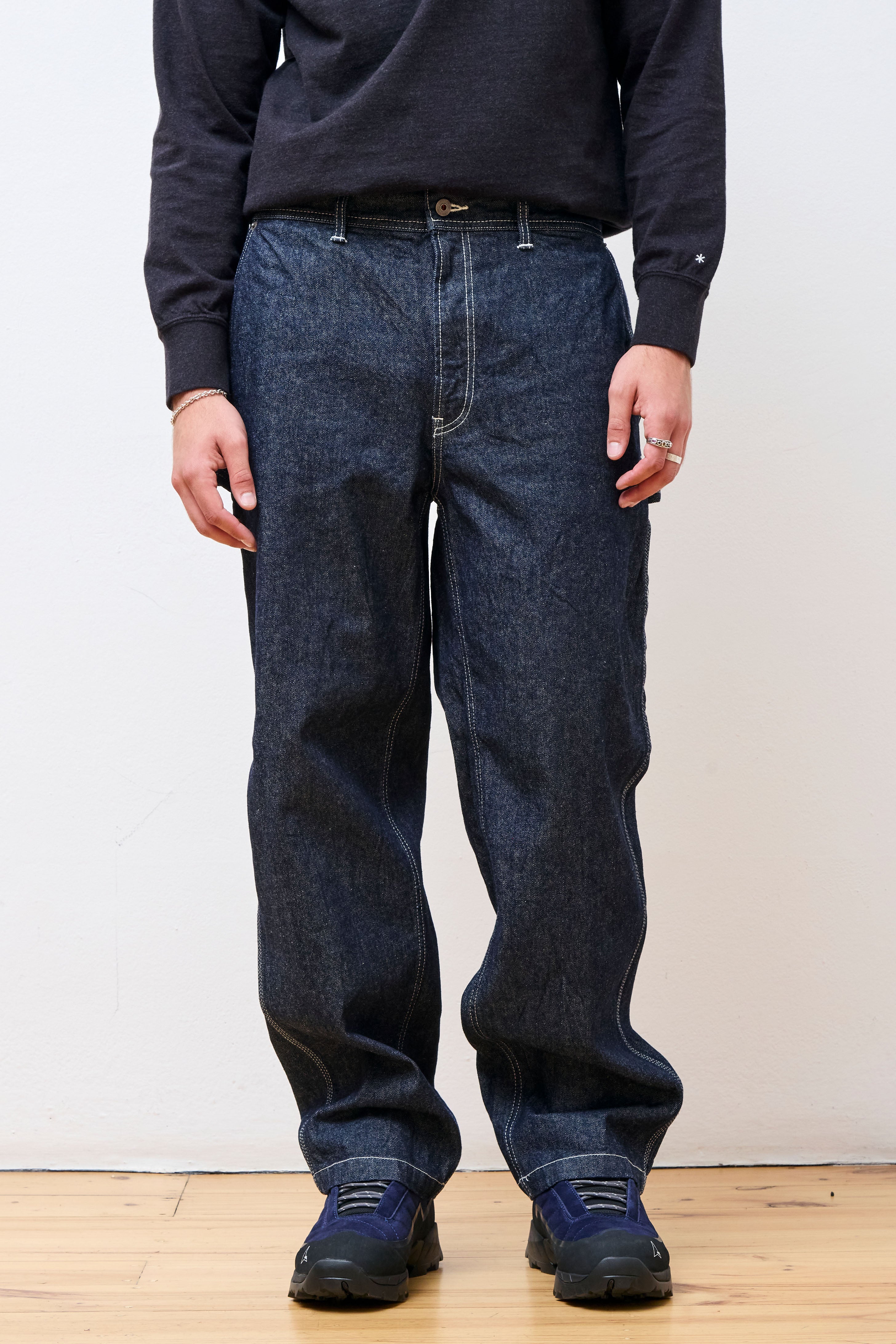 Recycled Cotton Denim Wide Pants Indigo