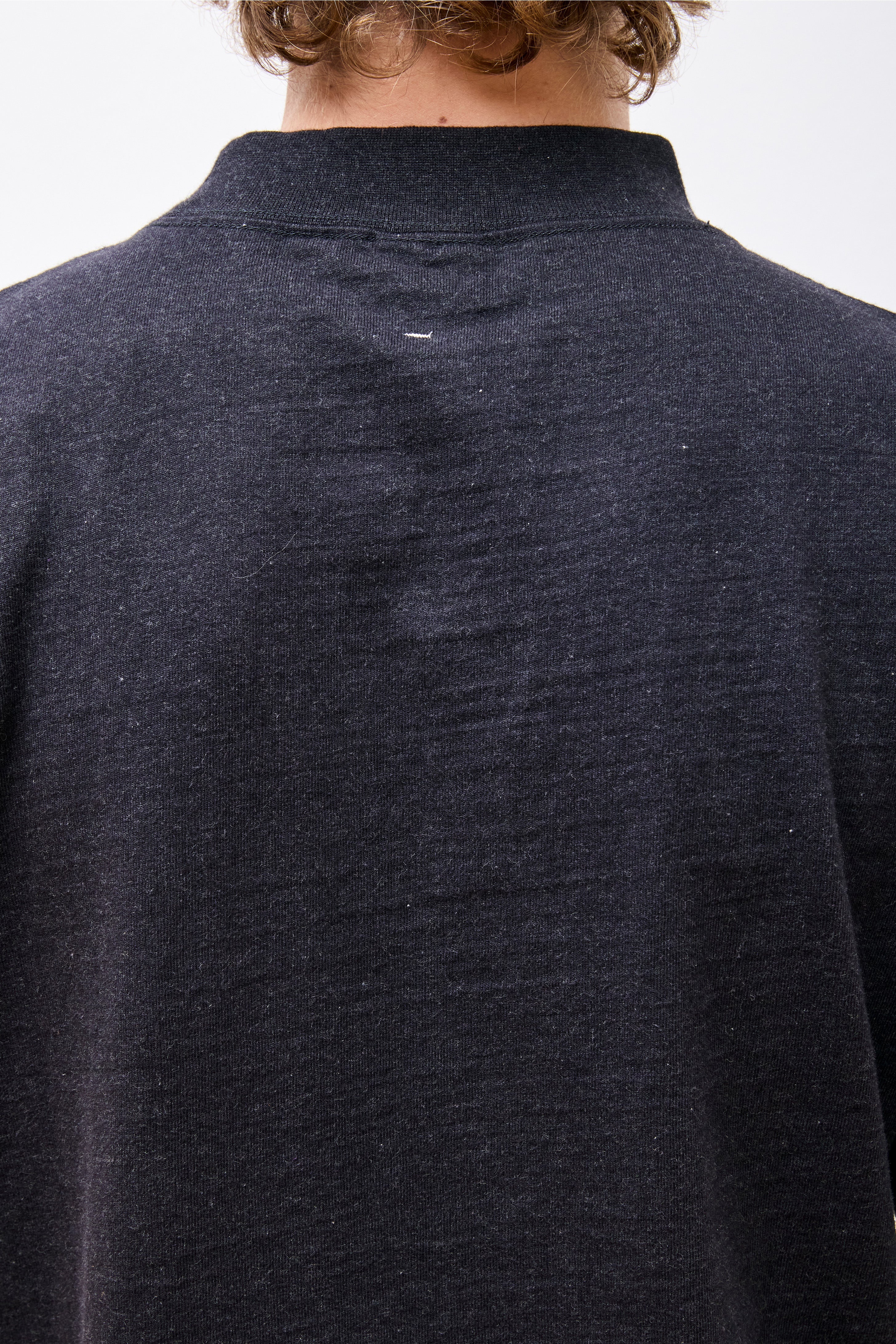 Recycled Cotton Mockneck T-Shirt Black