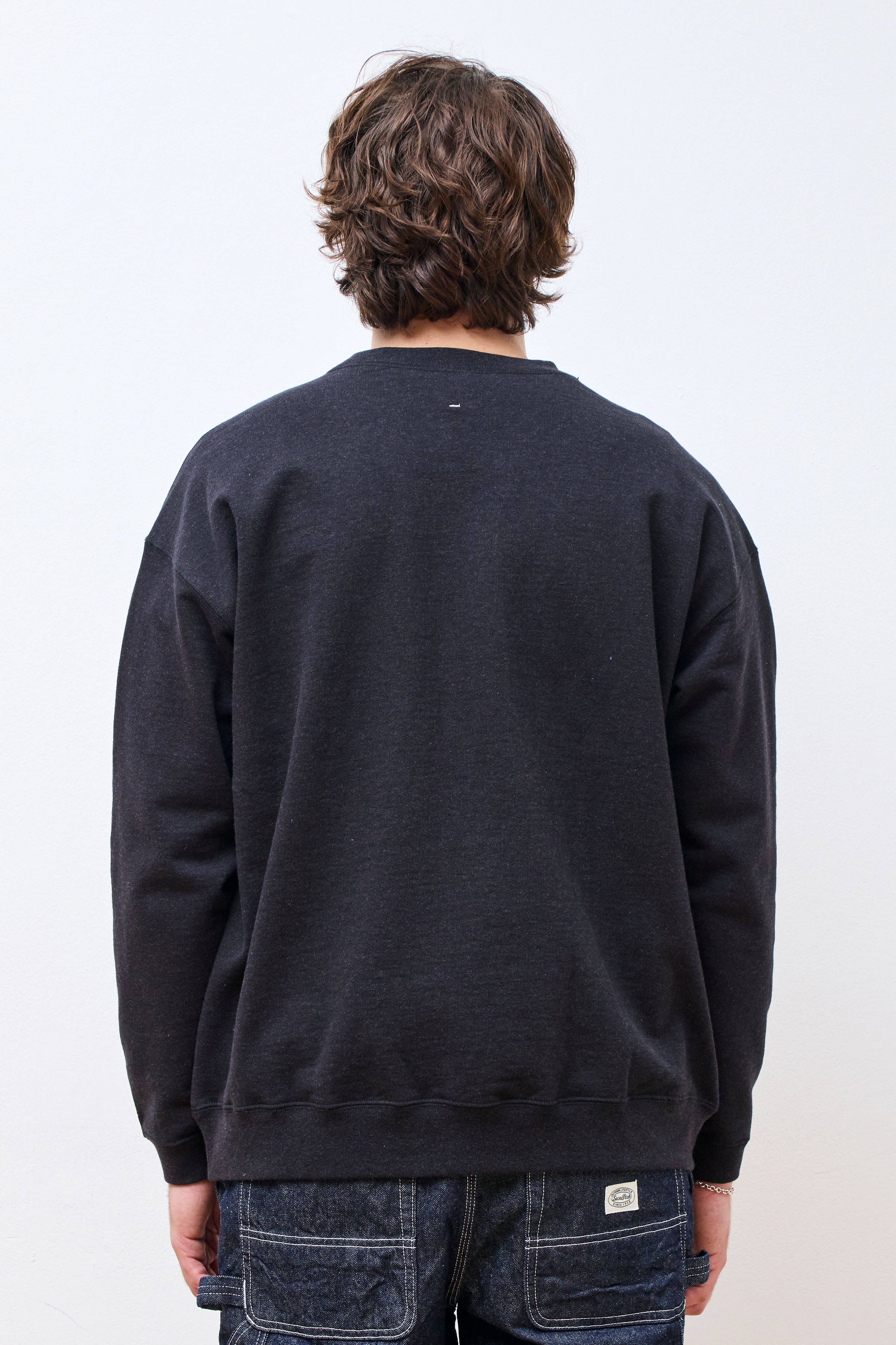 Recycled Cotton Sweat Crewneck Black