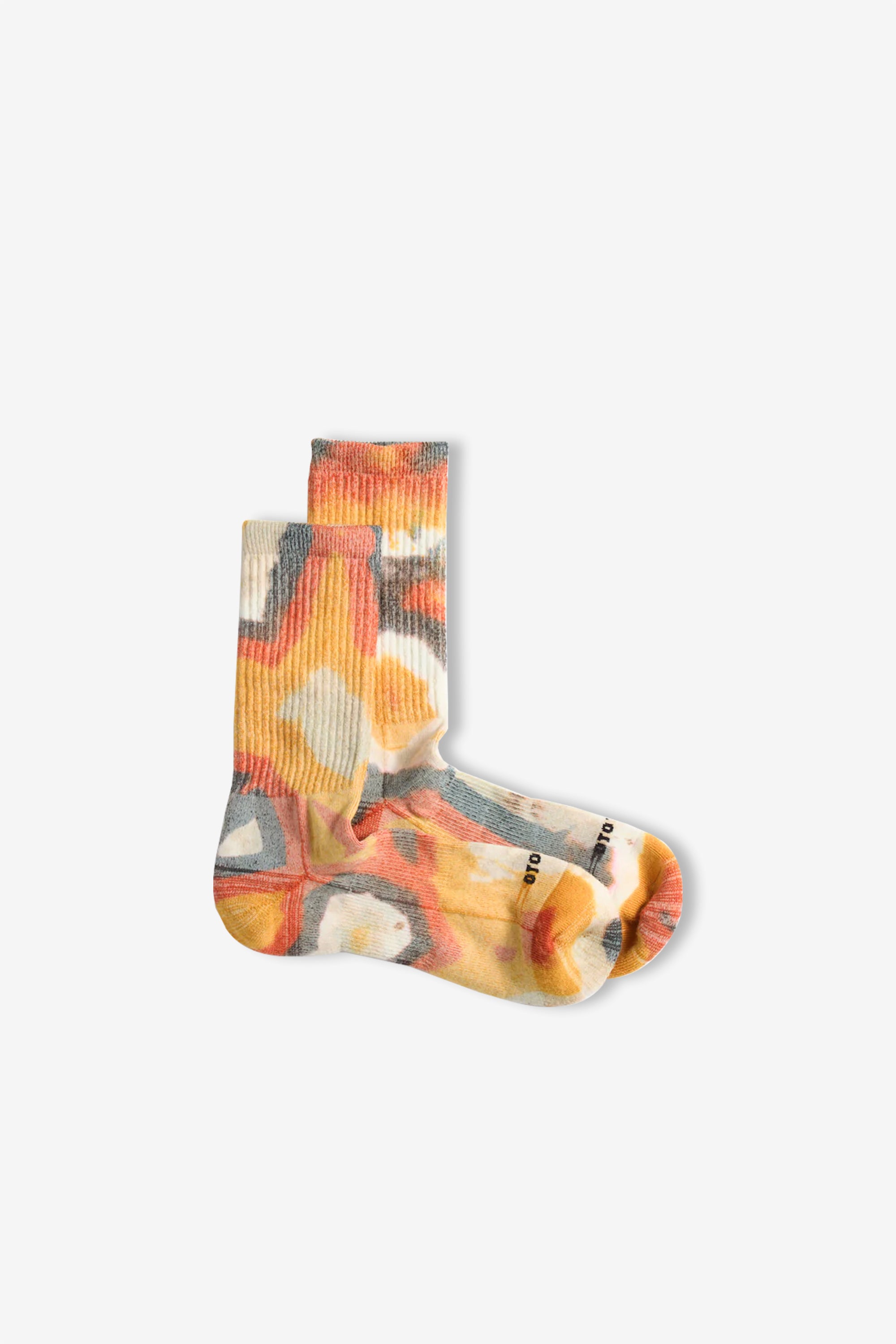 All Rounder Merino Crew Tie Dye Yellow/Red