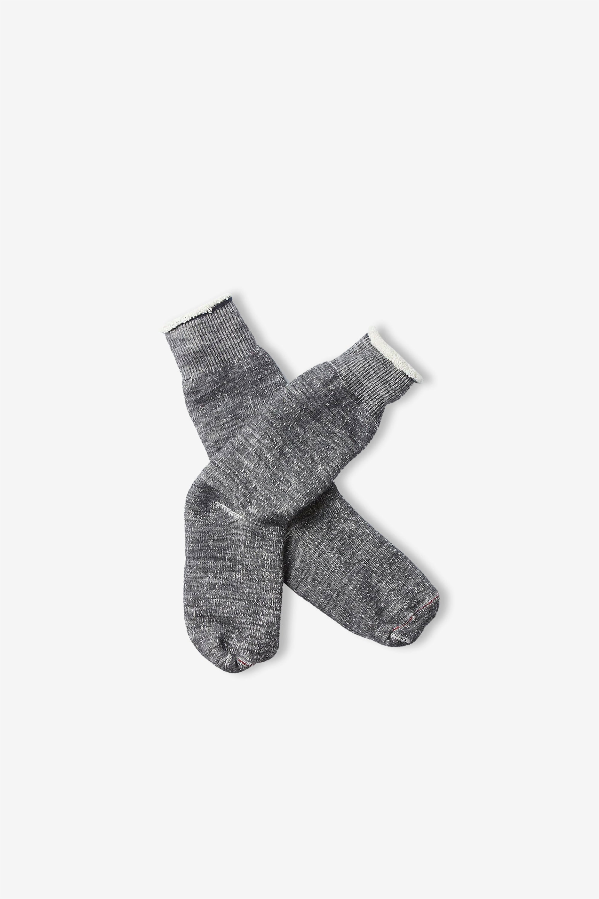 Double Face Crew Socks Charcoal