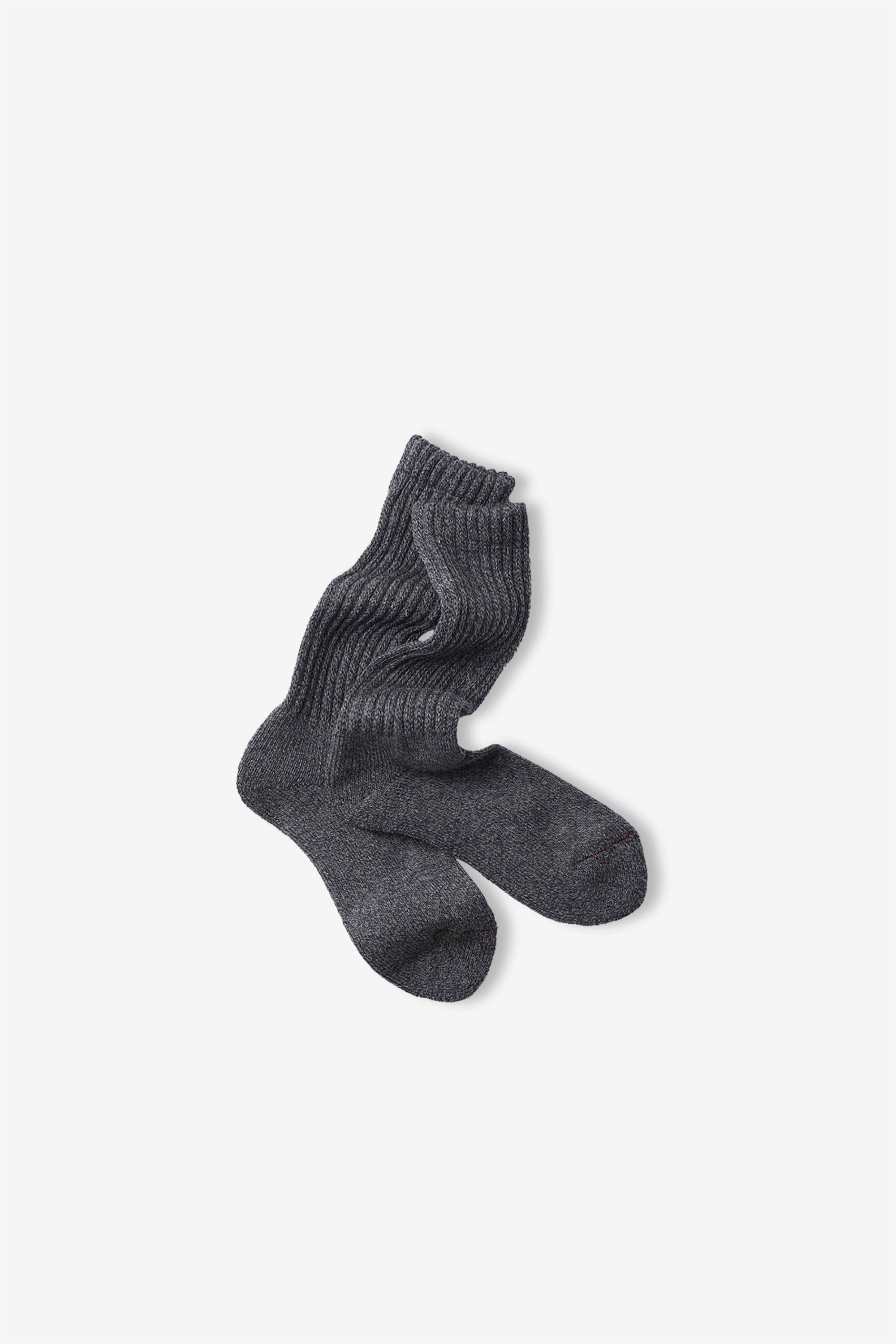 Loose Pile Crew Socks Mix Charcoal