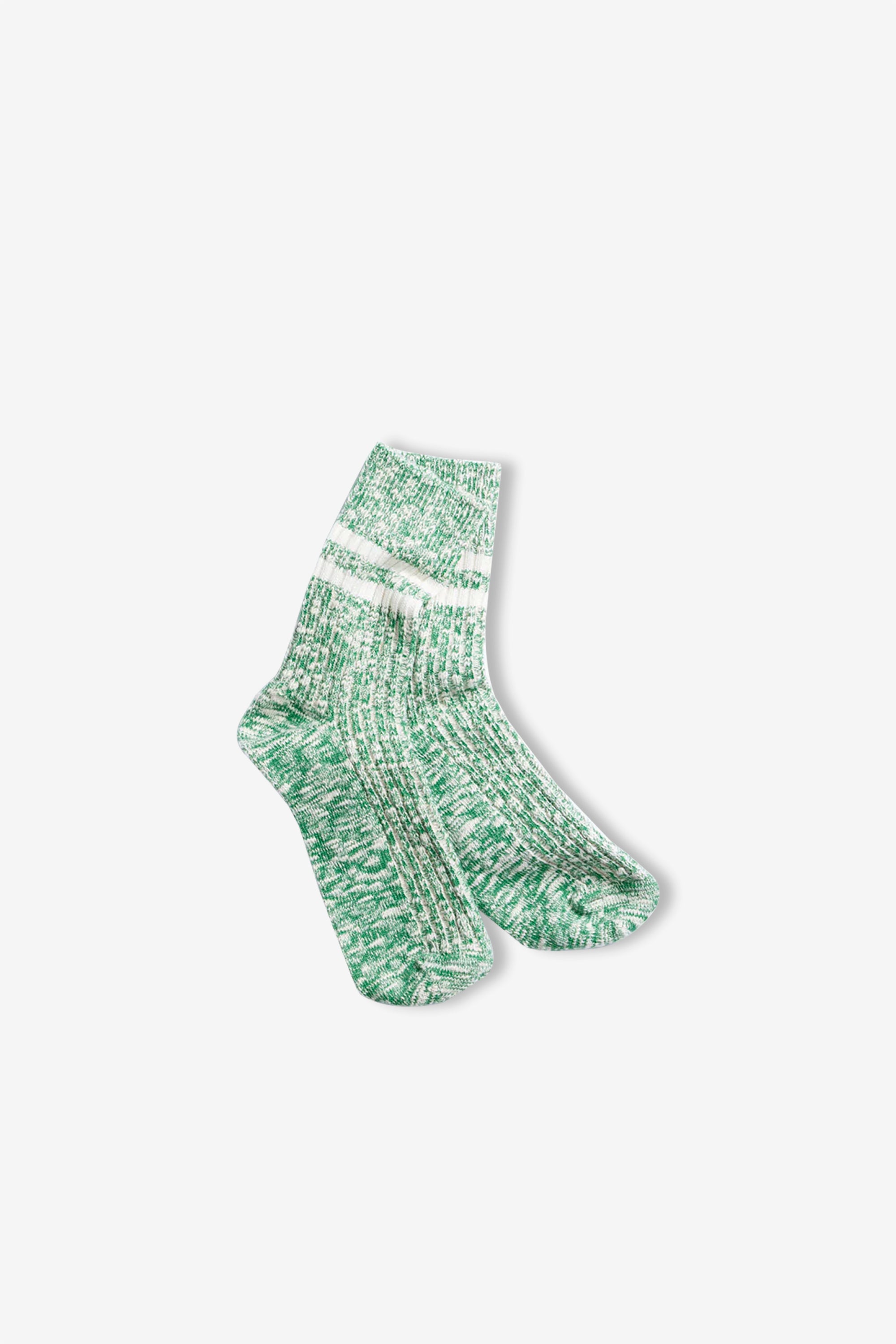 Cotton Slub Stripe Socks L.Green