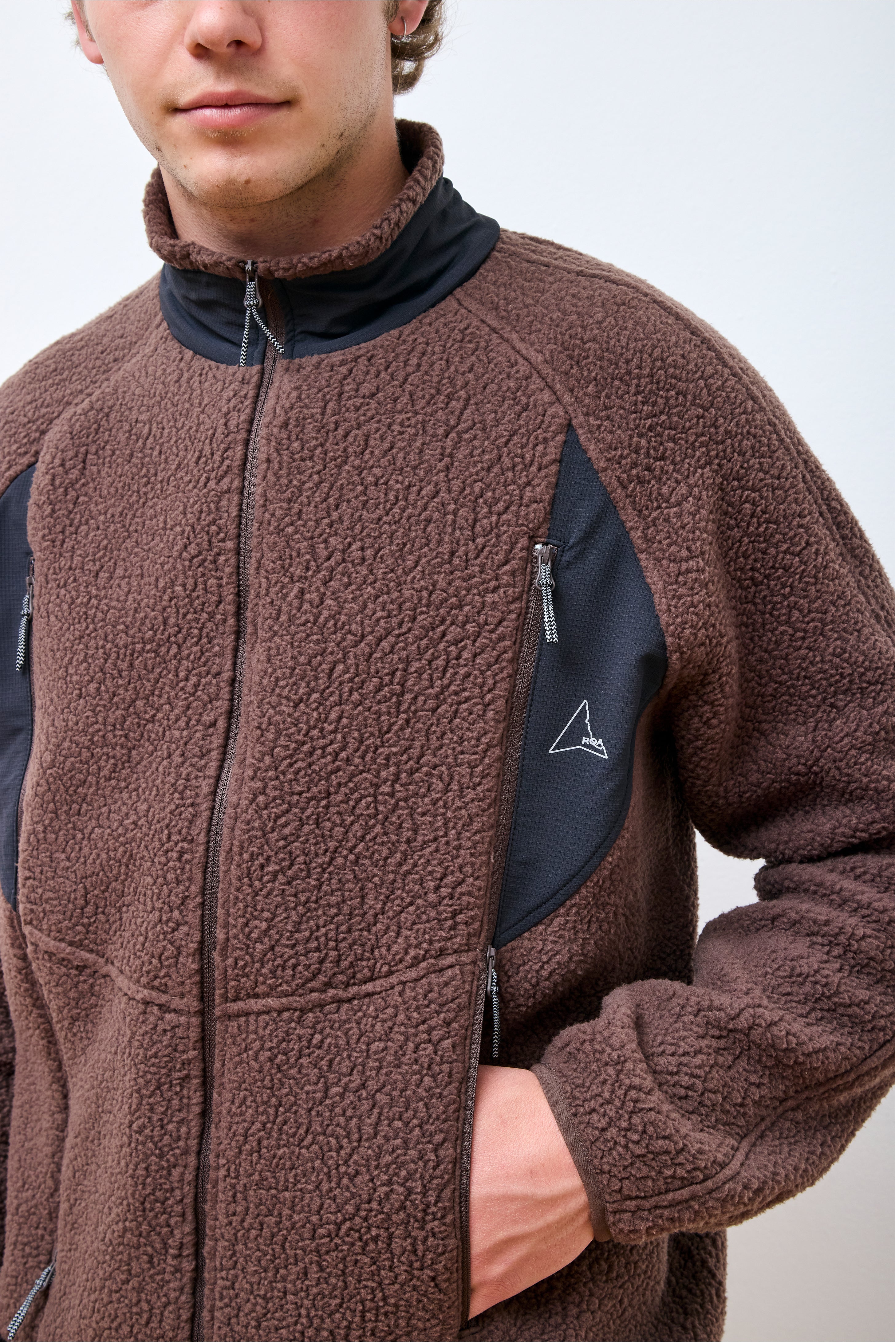 Polartec Fleece Jacket Dark Brown Black