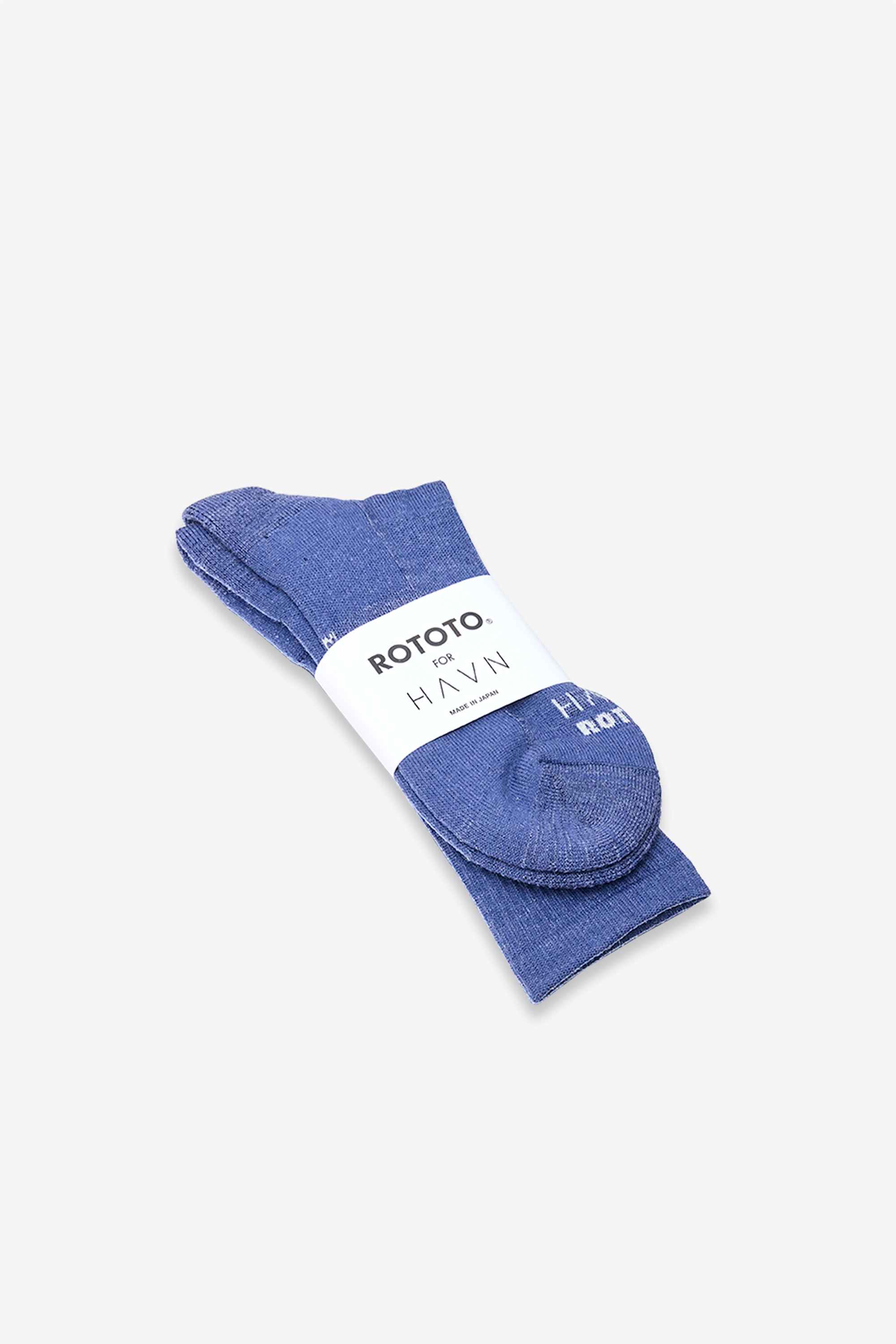 Rototo for HAVN Merino Crew Sock Blue