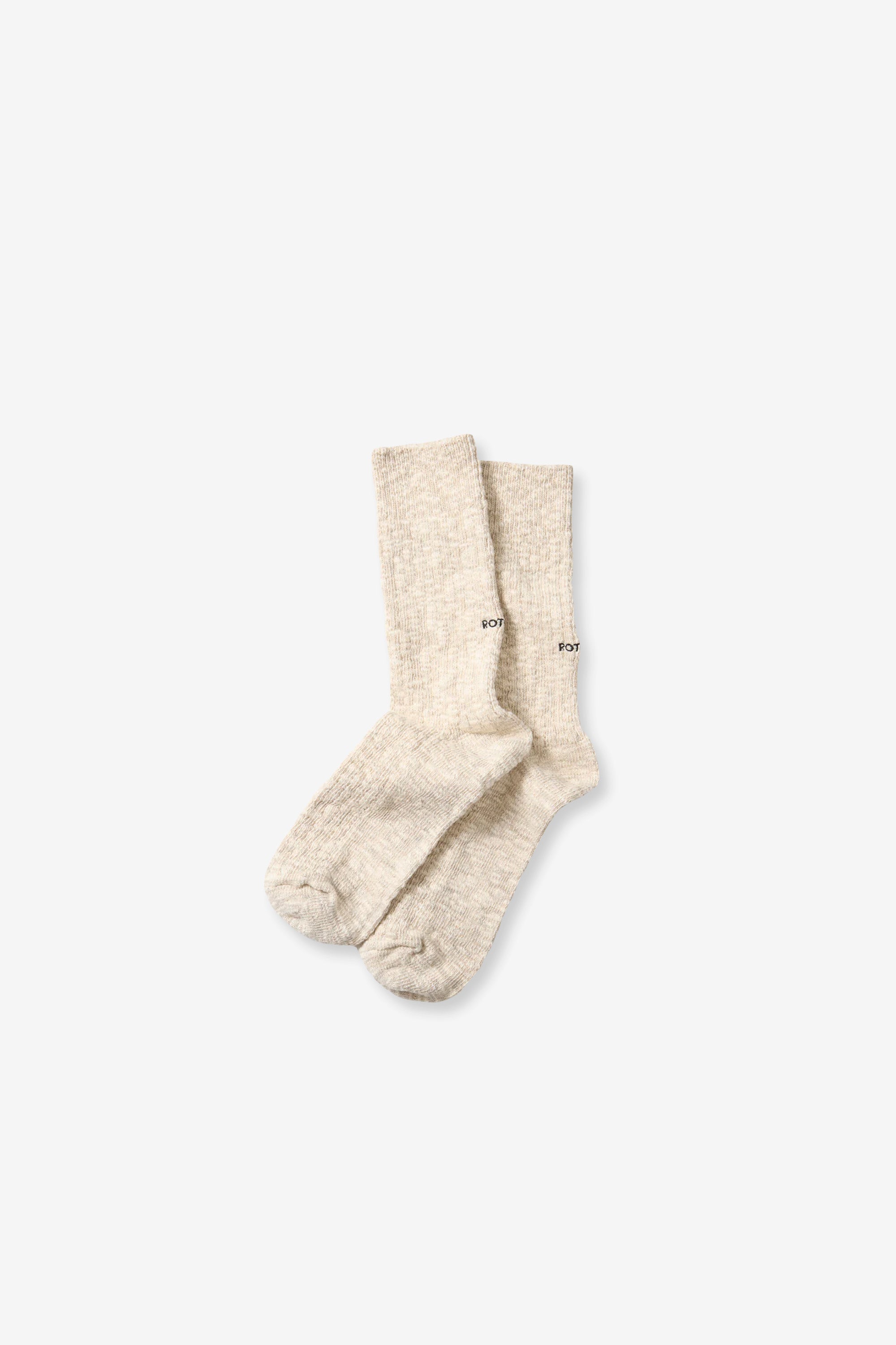 Organic Cotton Slub Crew Socks L.Gray