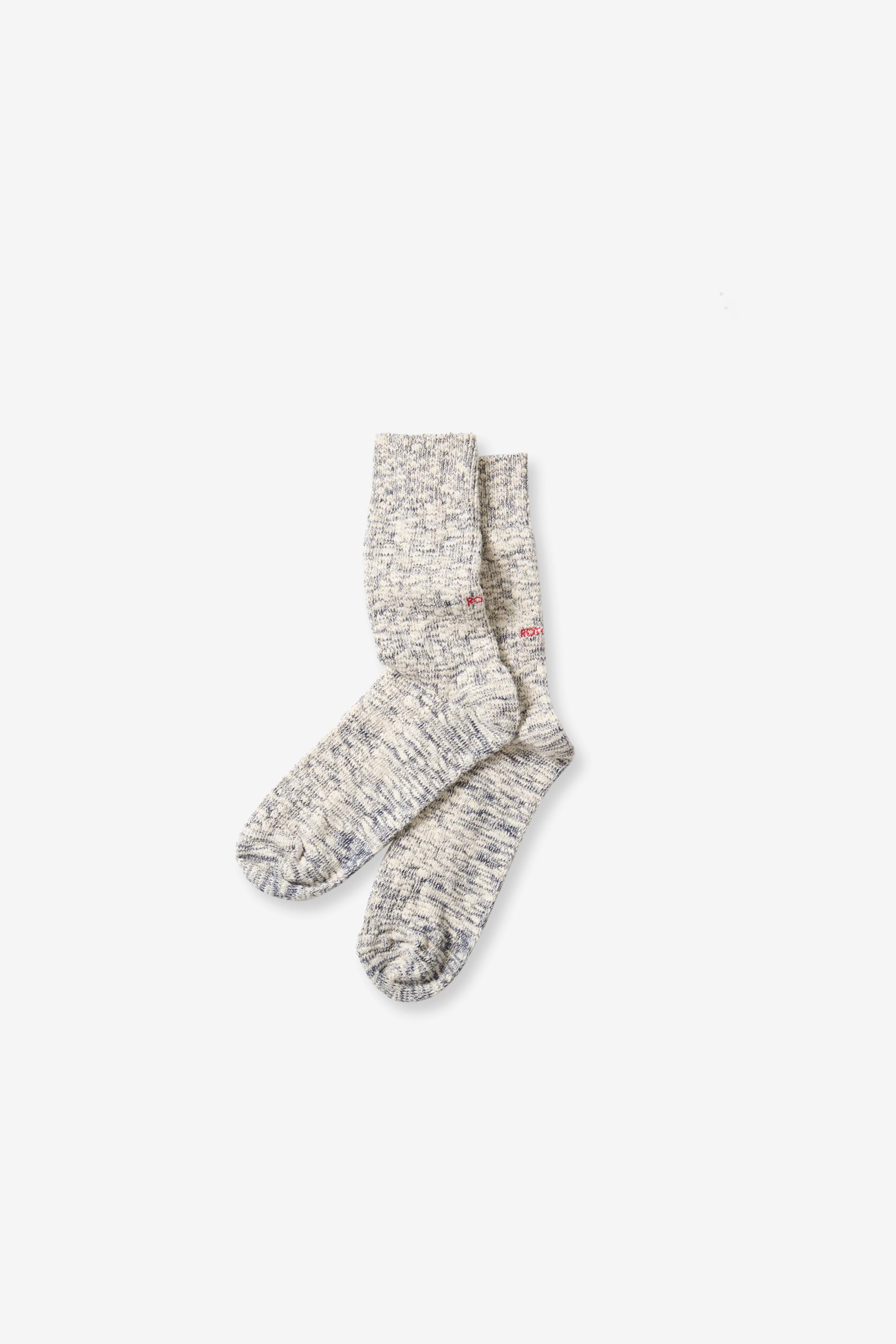 Organic Cotton Slub Crew Socks Navy