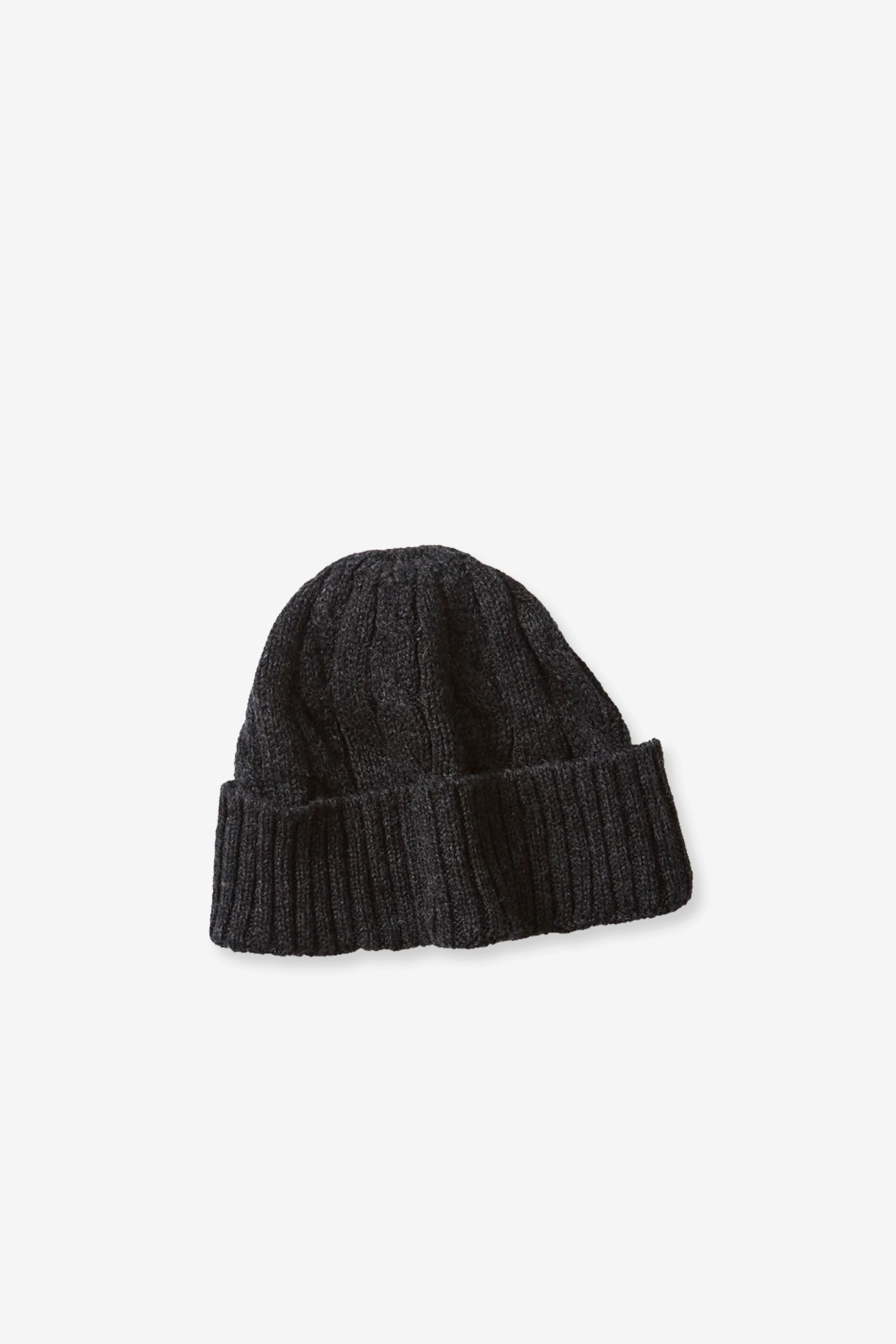 Washable Merino Cable Watch Cap Charcoal