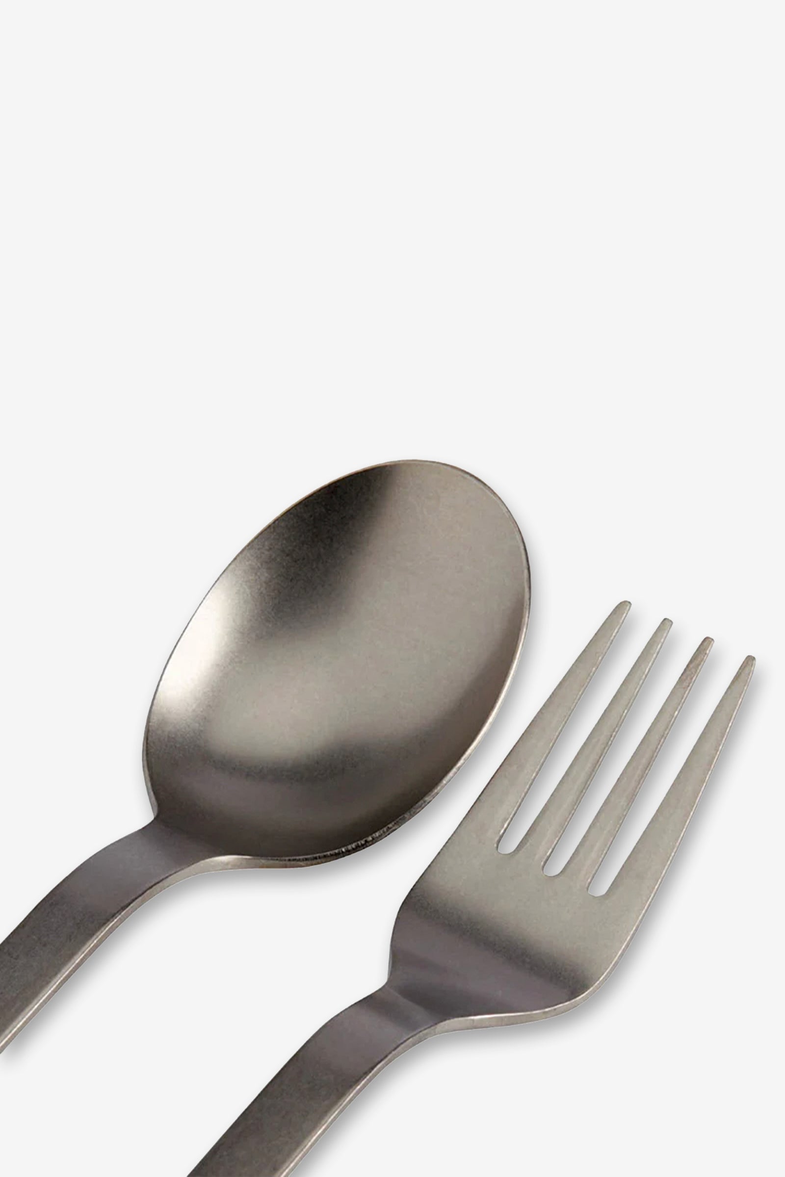 Titanium Fork & Spoon Set Silver Case