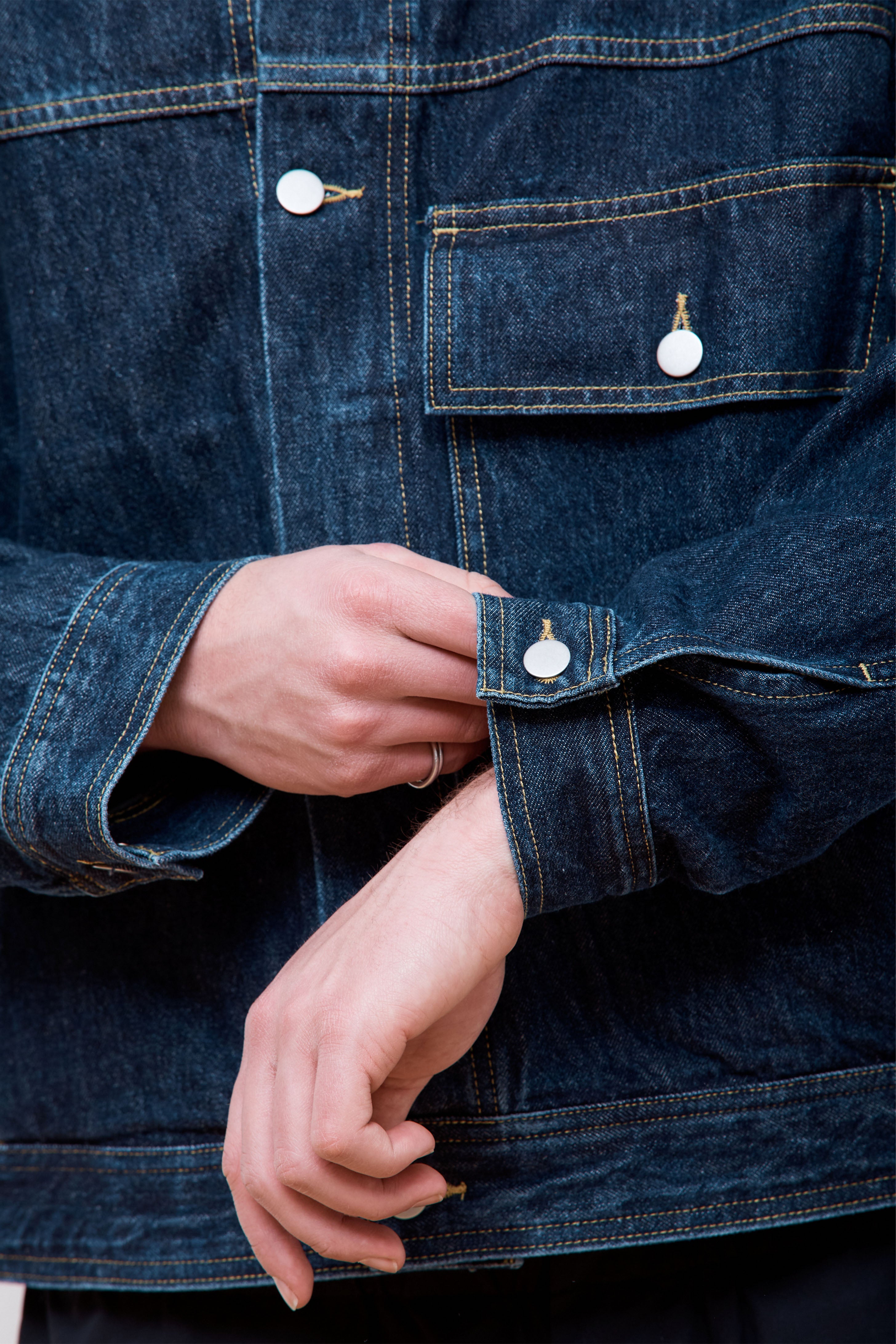 Petar Patch Pocket Denim Jacket Blue Black