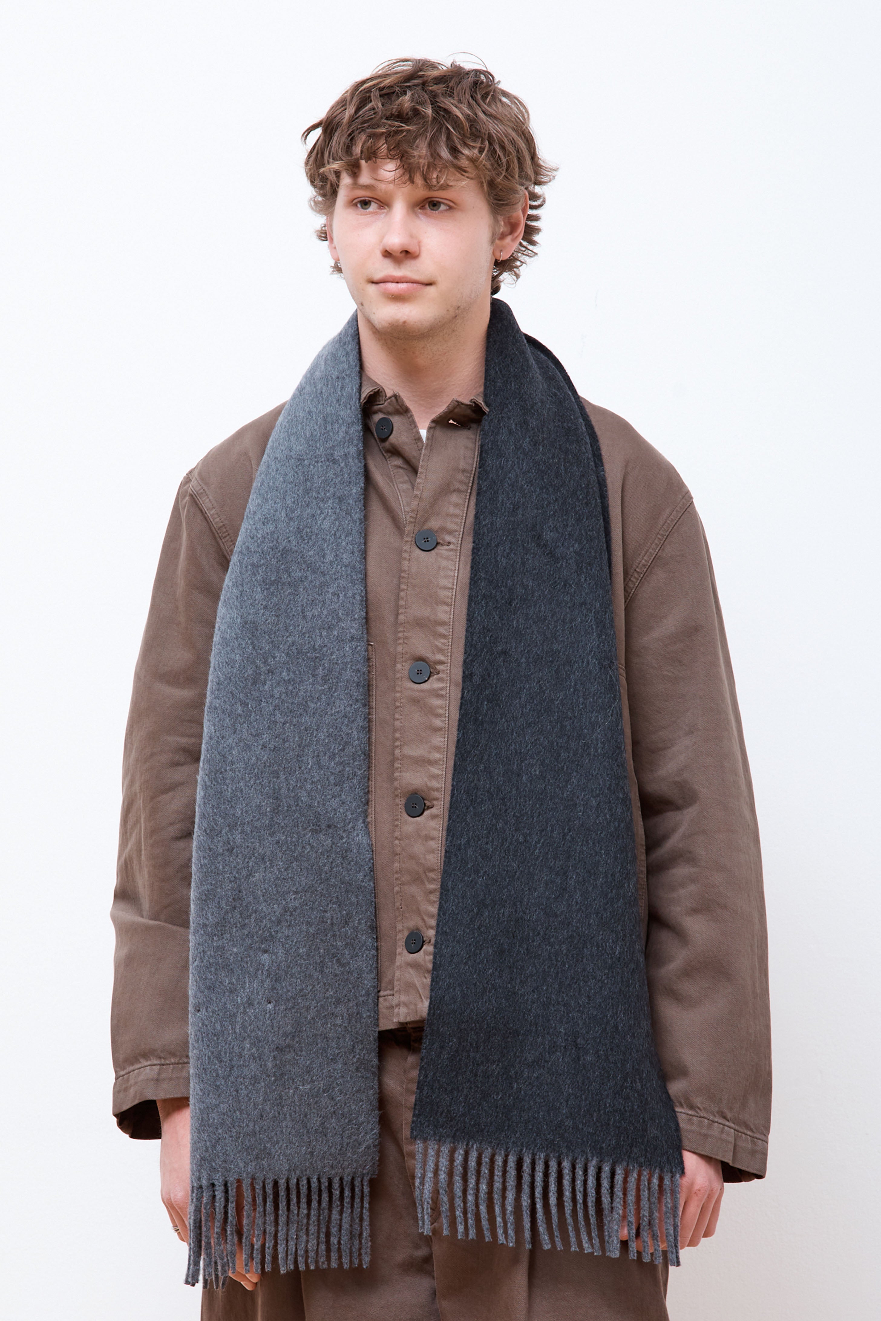 Badou Wool Scarf Black Light Grey