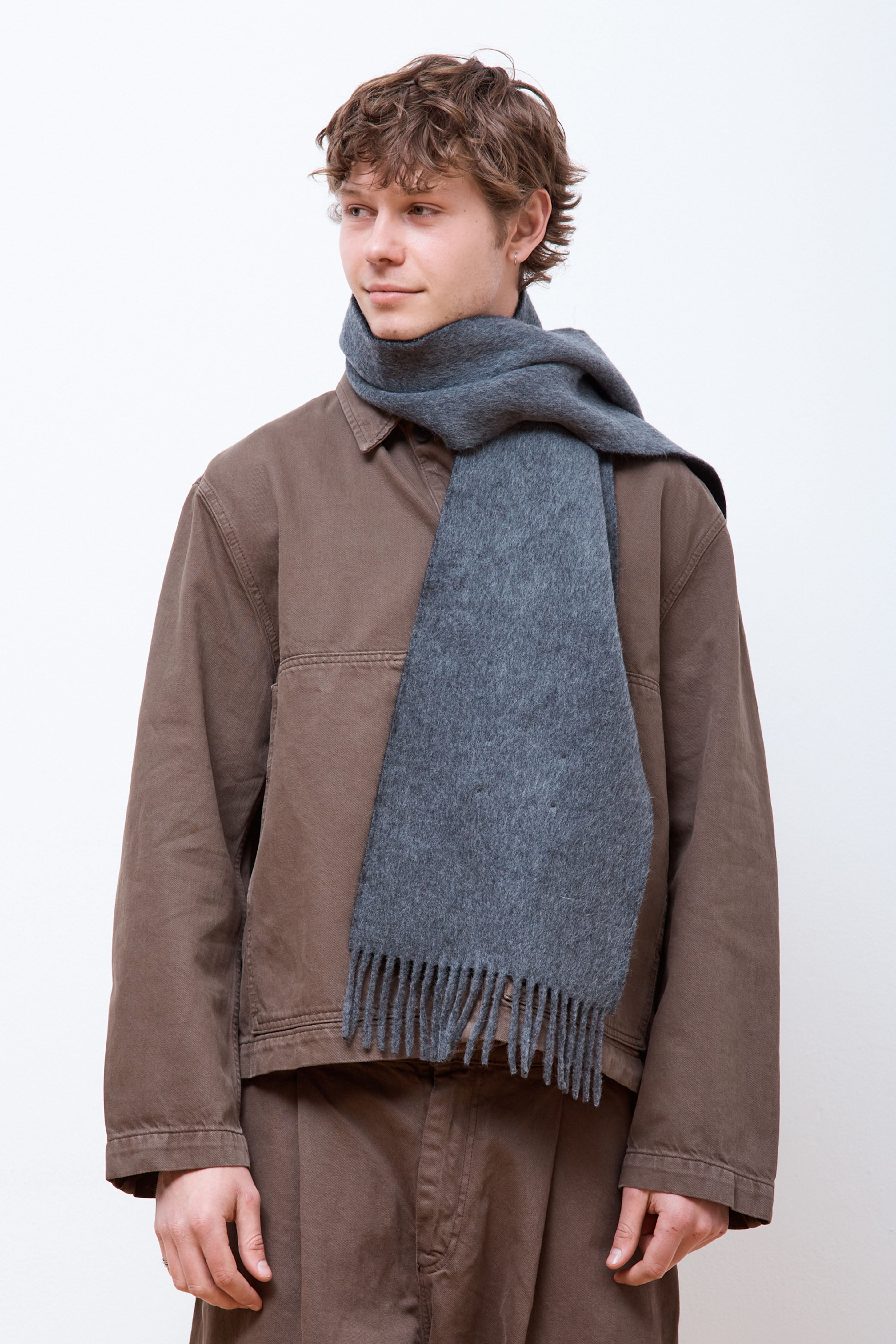 Badou Wool Scarf Black Light Grey