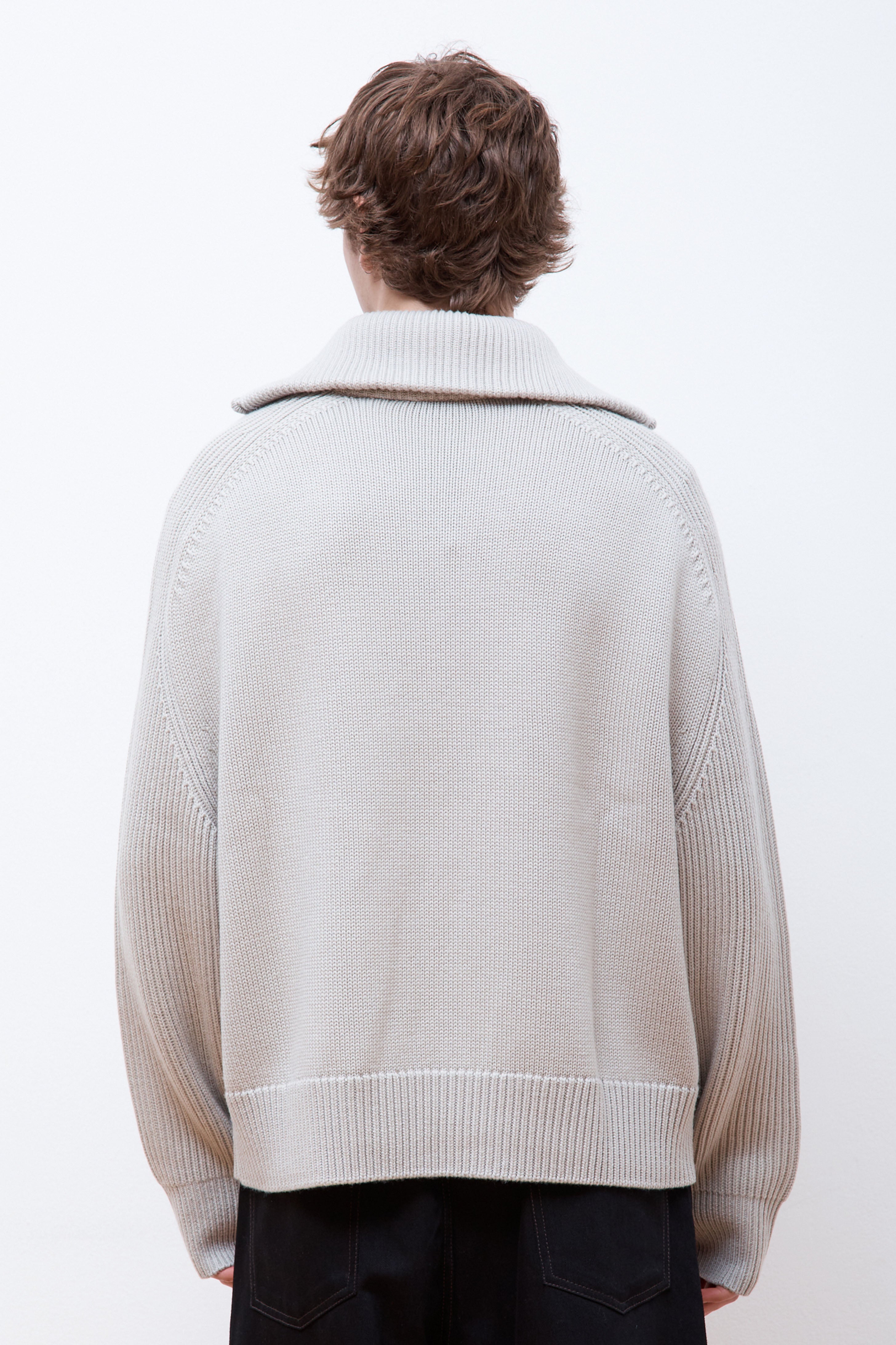 Level Half Zip Knit Pebble