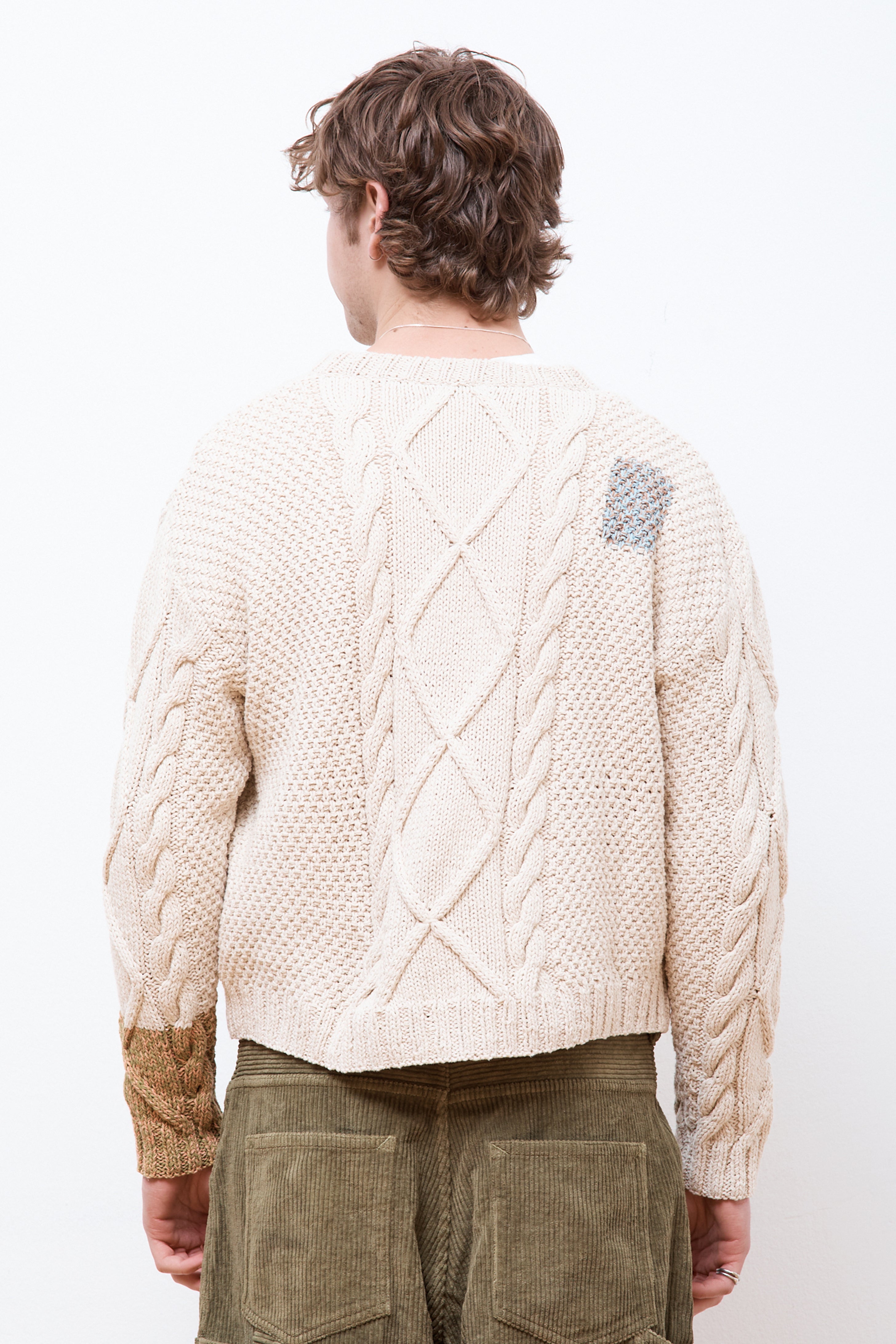 Cable Jumper Ecru Darn-Knit