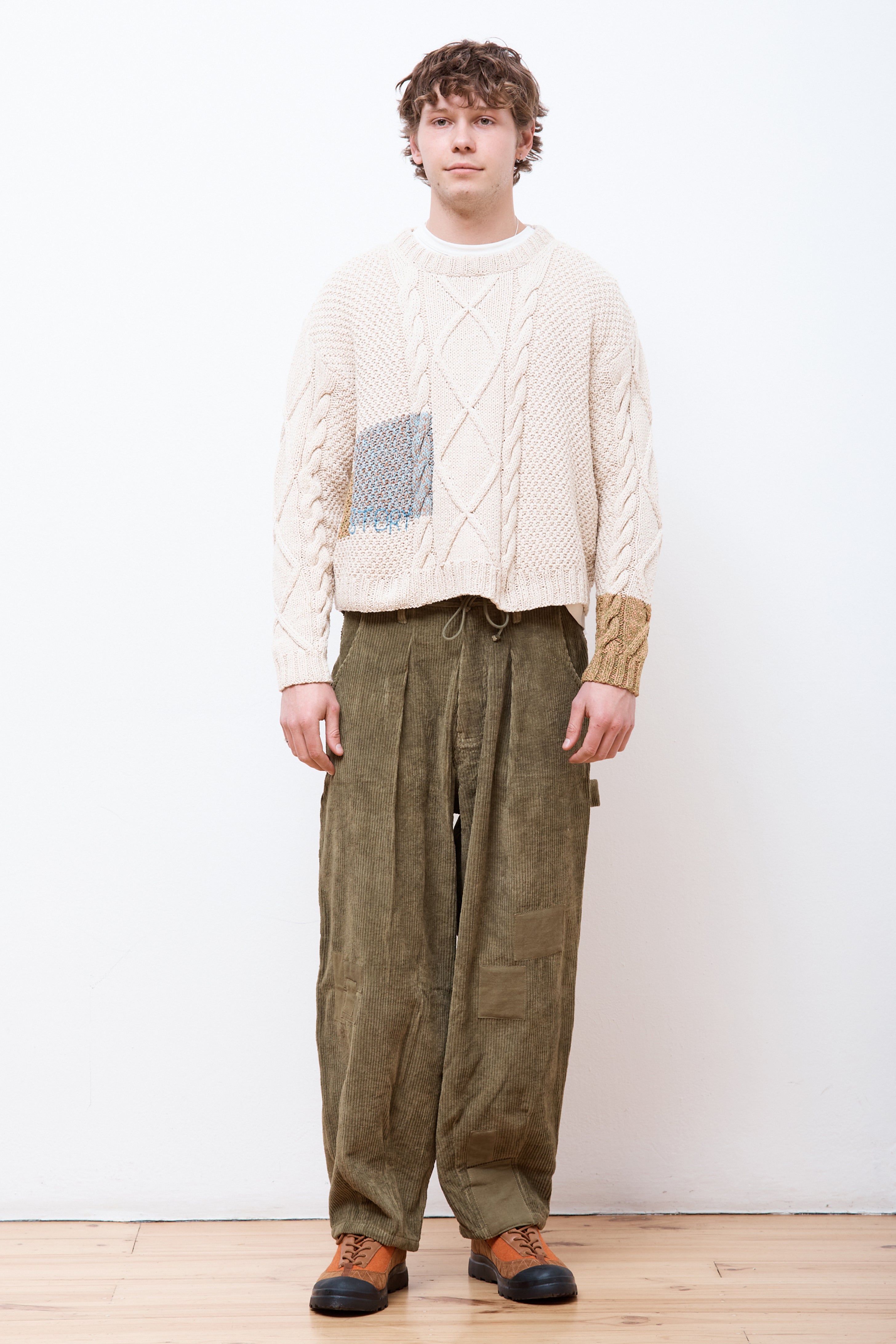 Cable Jumper Ecru Darn-Knit