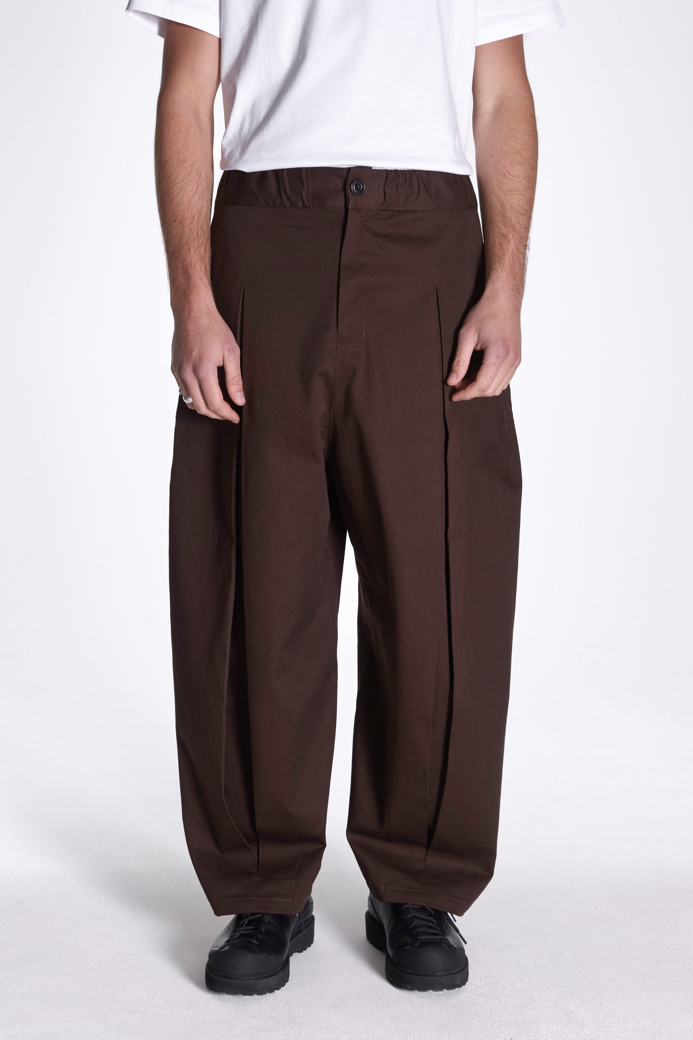 Sage Nation Box Pleat Trouser Brown