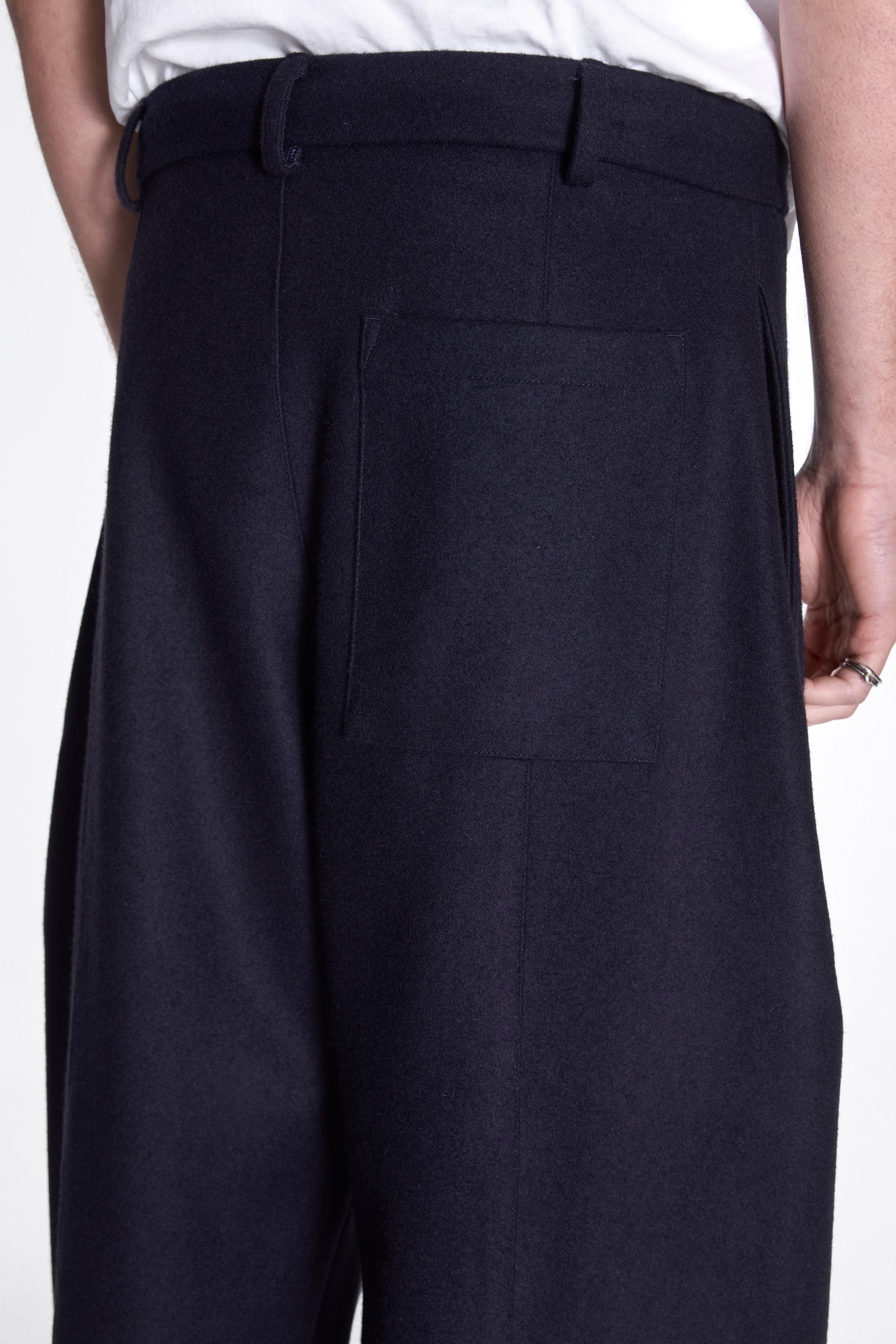 Sage Nation Box Pleat Trouser Dark Navy
