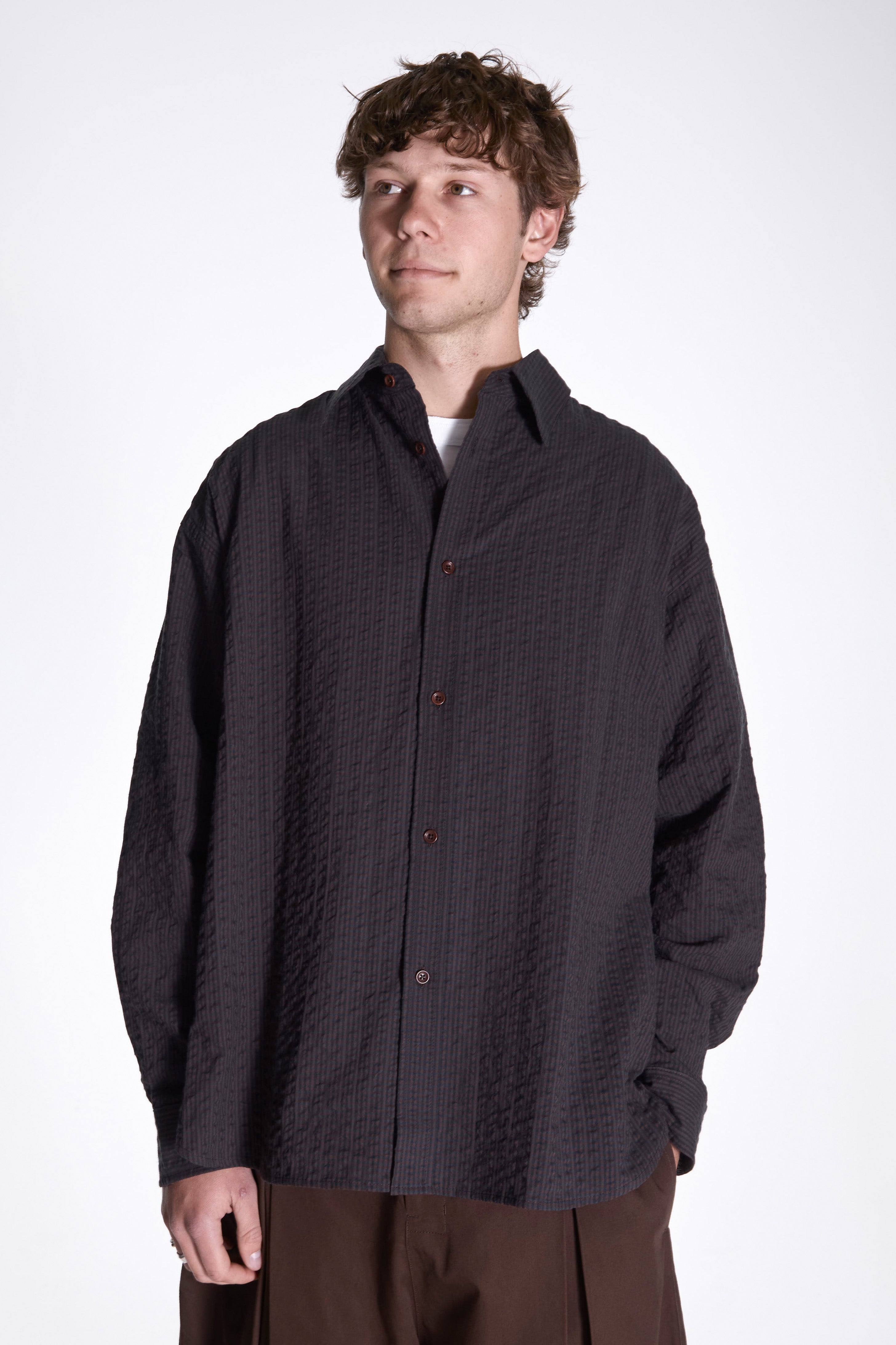 Chisholm Shirt Navy Brown Chk