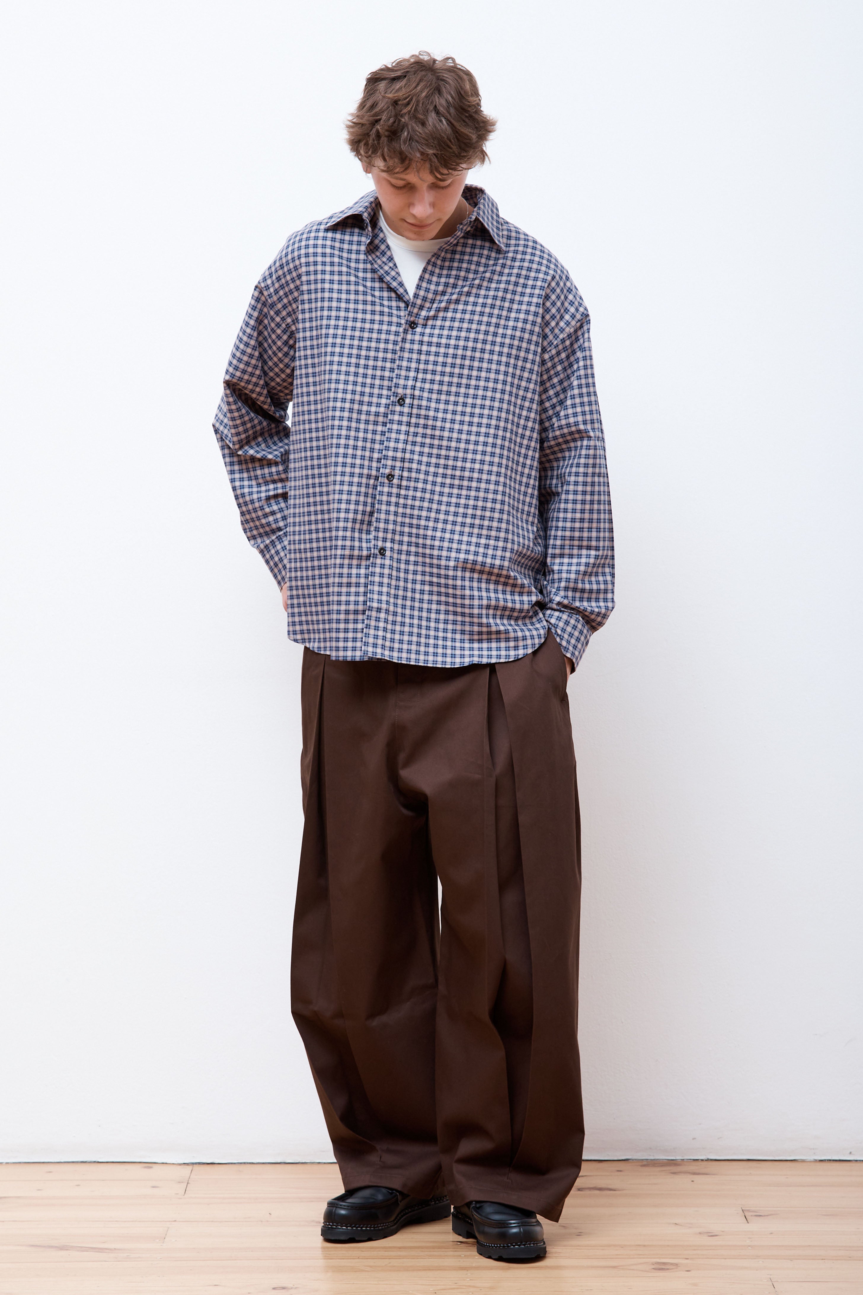 Sage Nation Box Pleat Trouser Brown