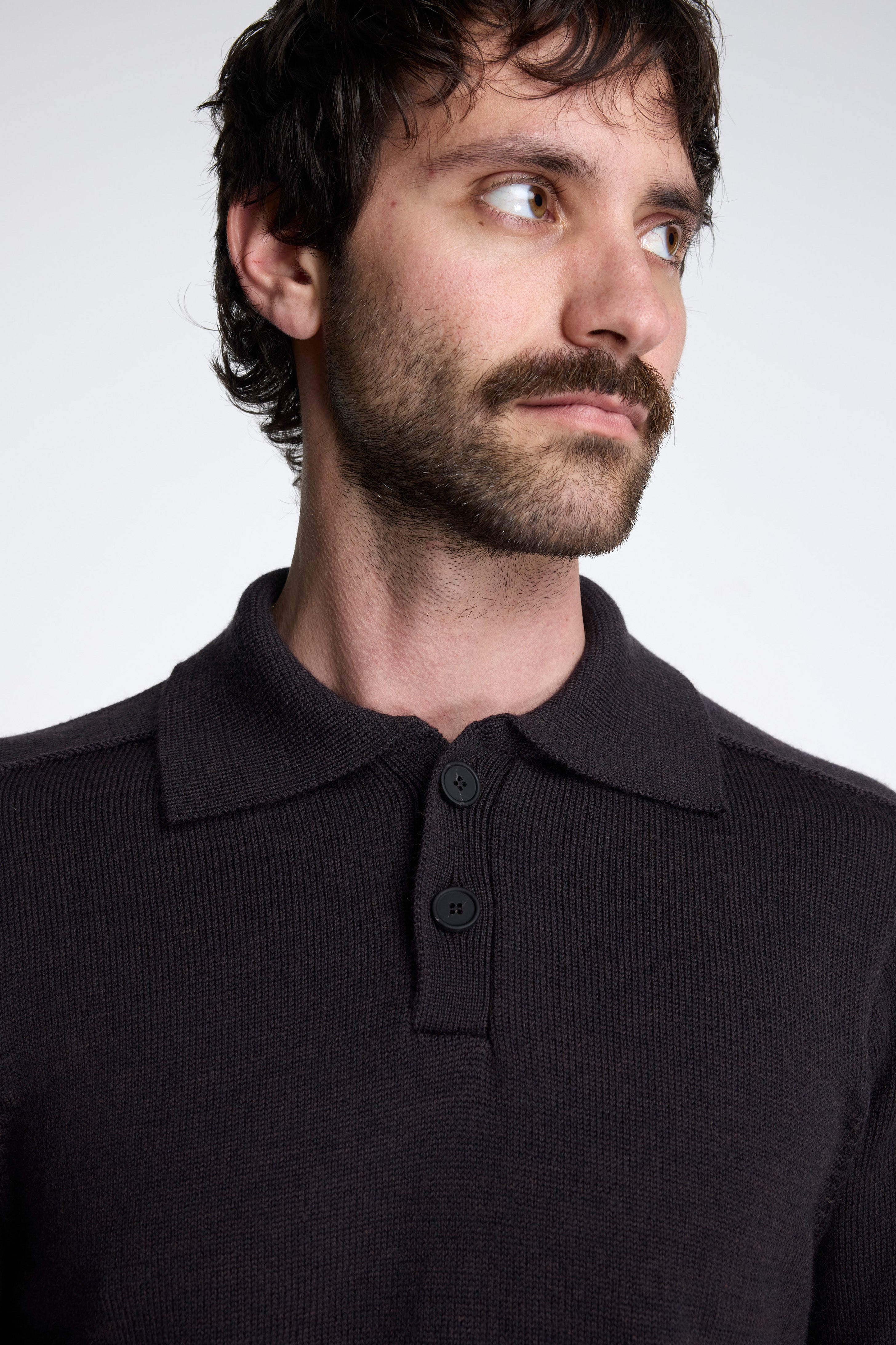 Sark Extrafine Merino Polo Walnut