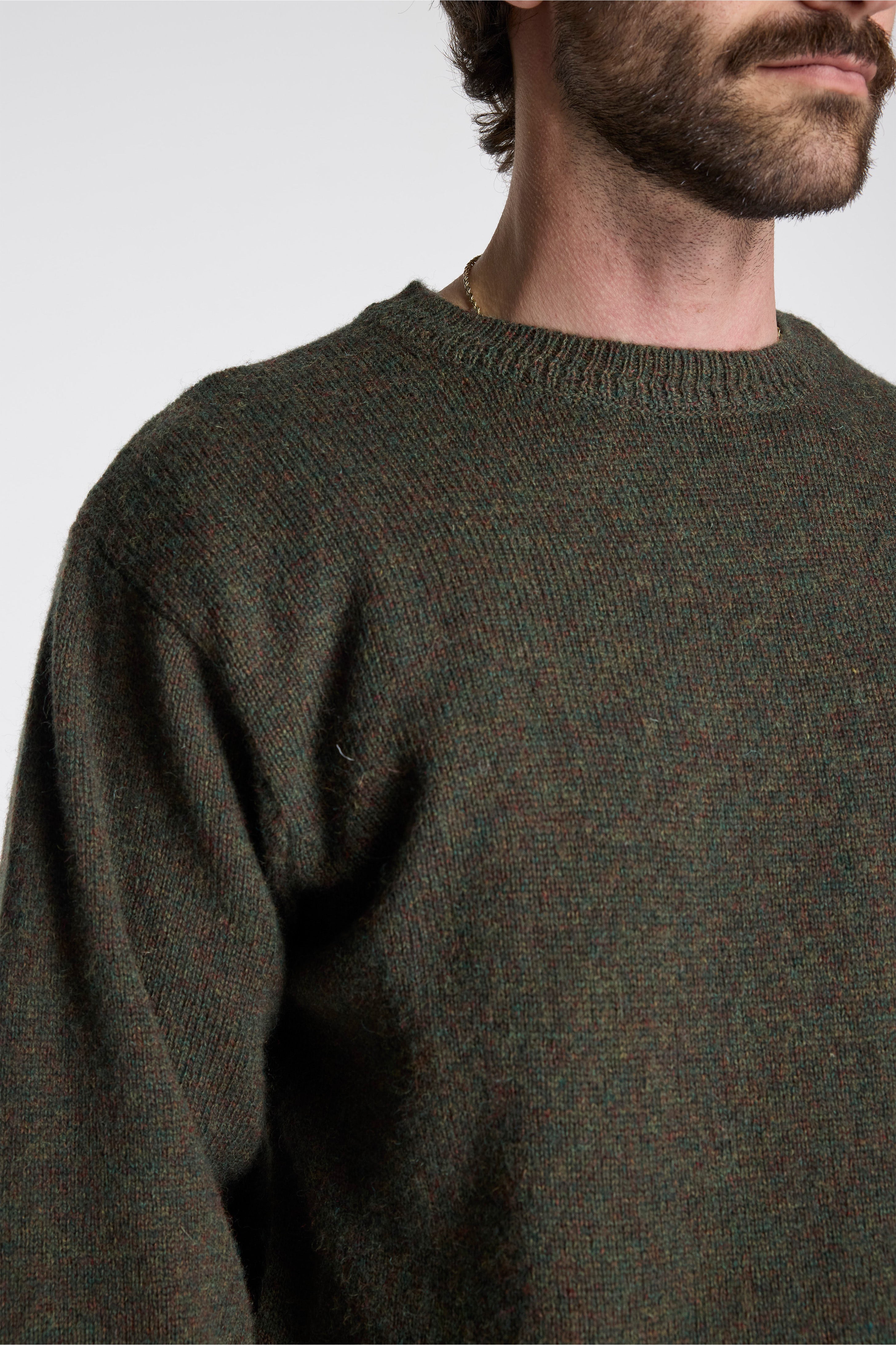 Shetland Wool Crew Camo Heather