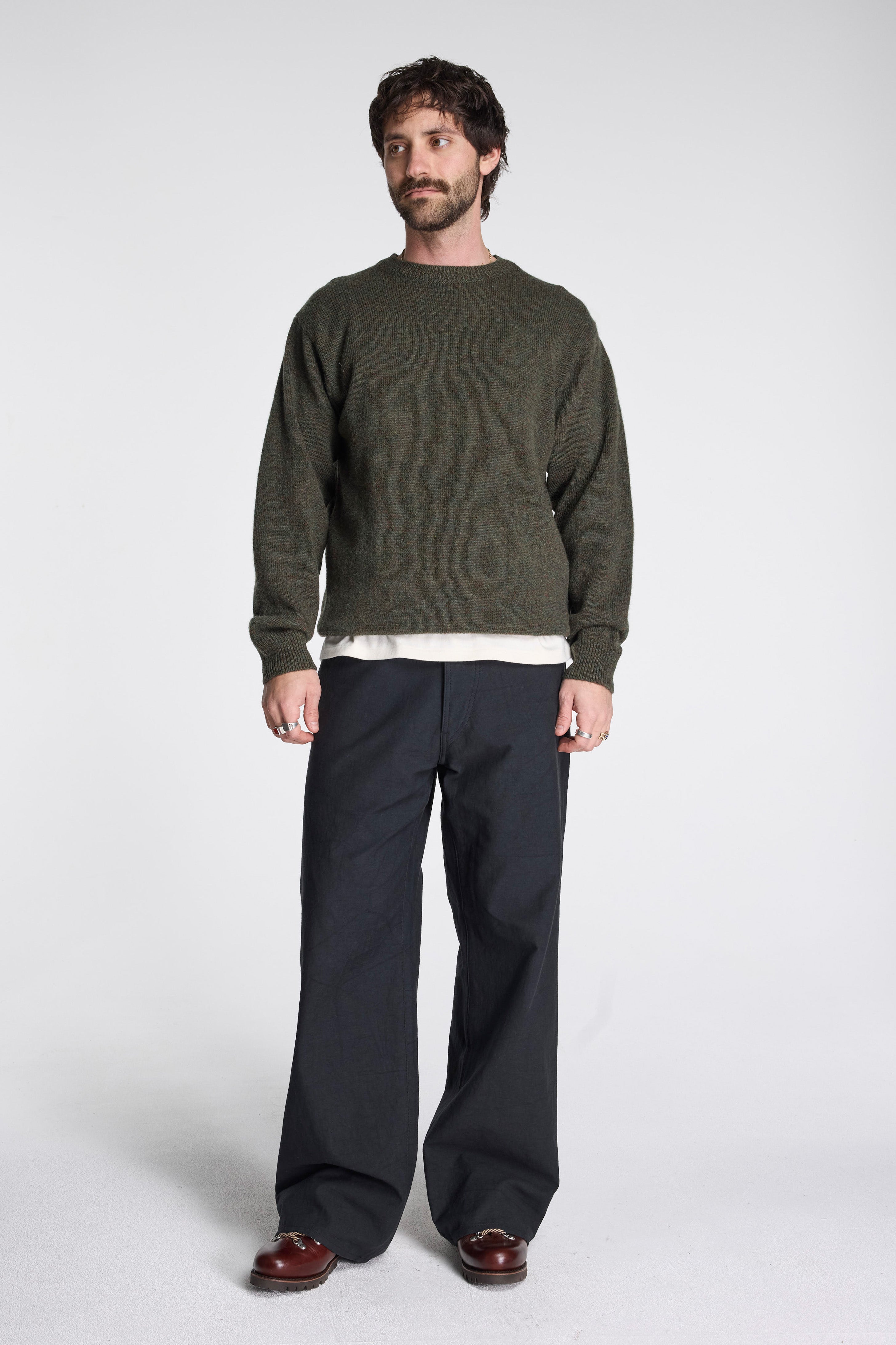 Shetland Wool Crew Camo Heather