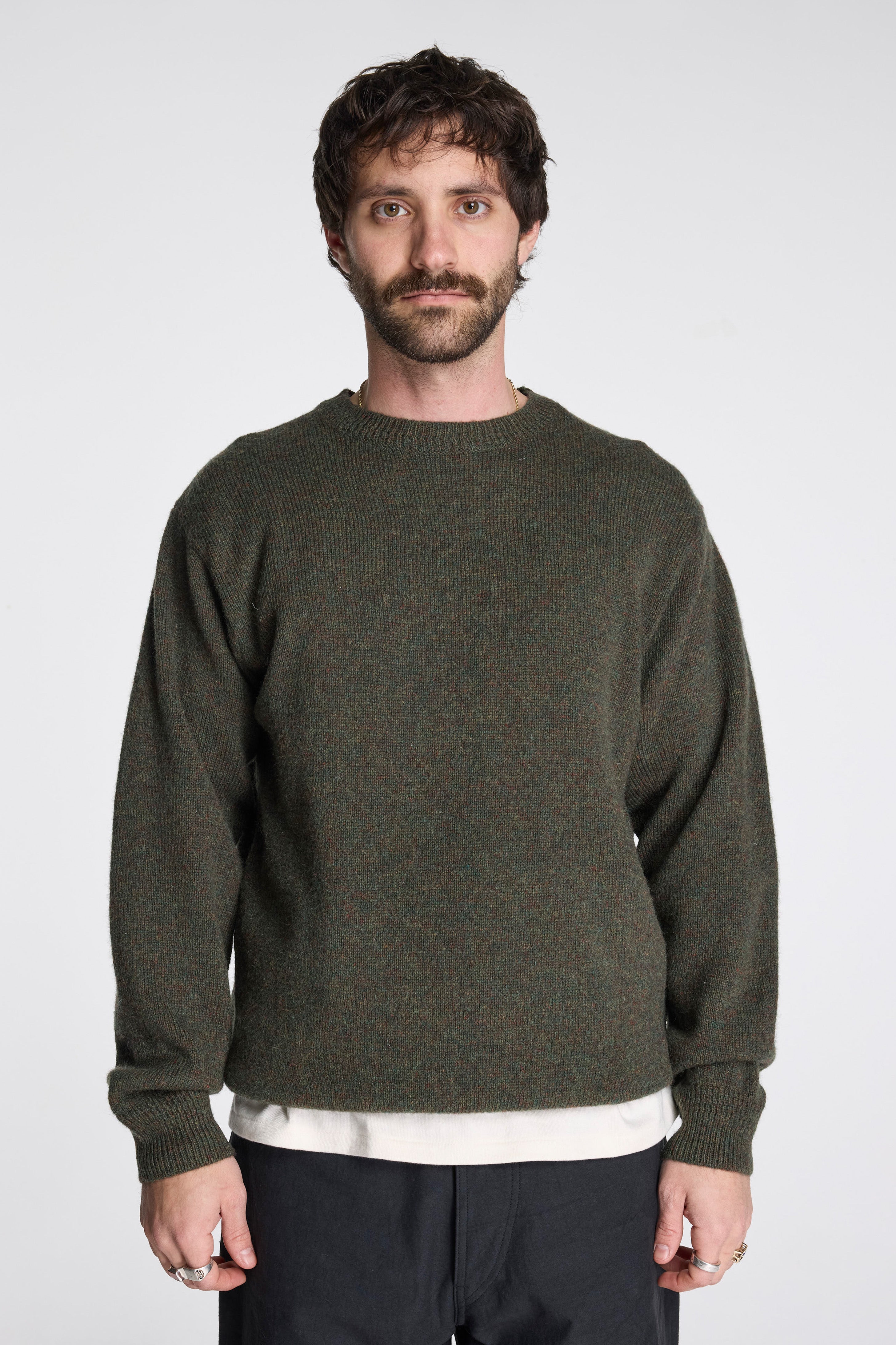 Shetland Wool Crew Camo Heather