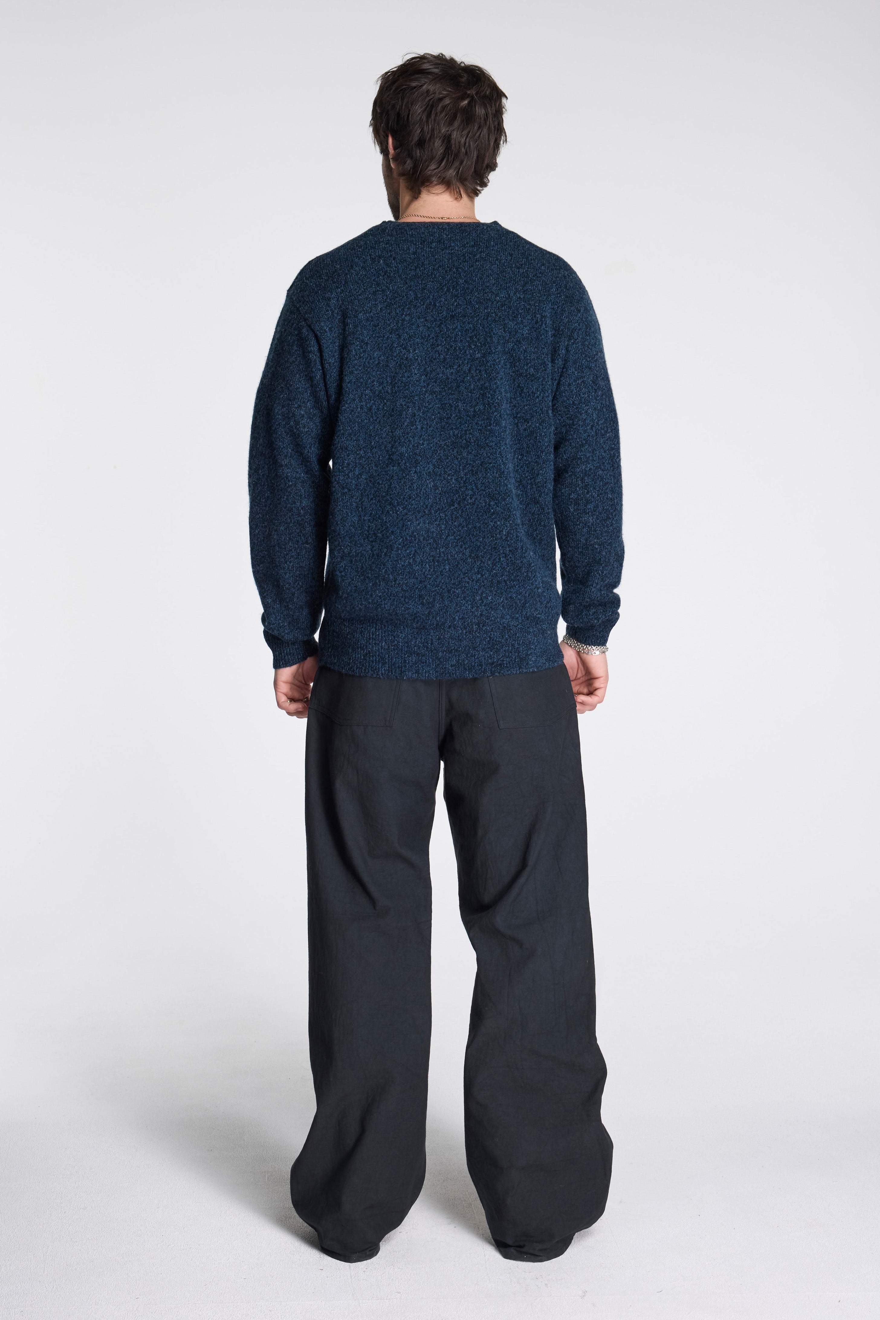 Shetland Wool Crew Indigo Heather