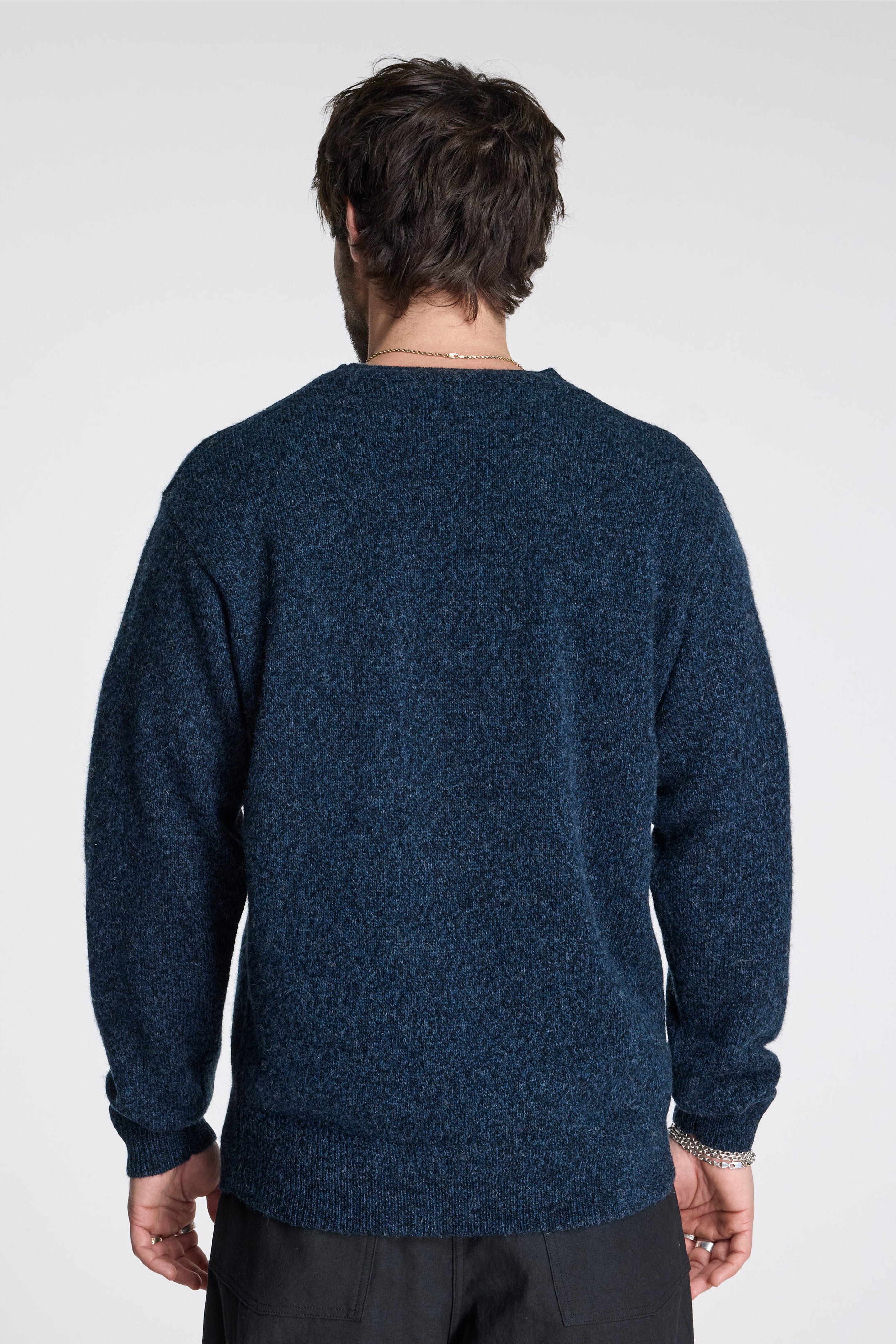 Shetland Wool Crew Indigo Heather