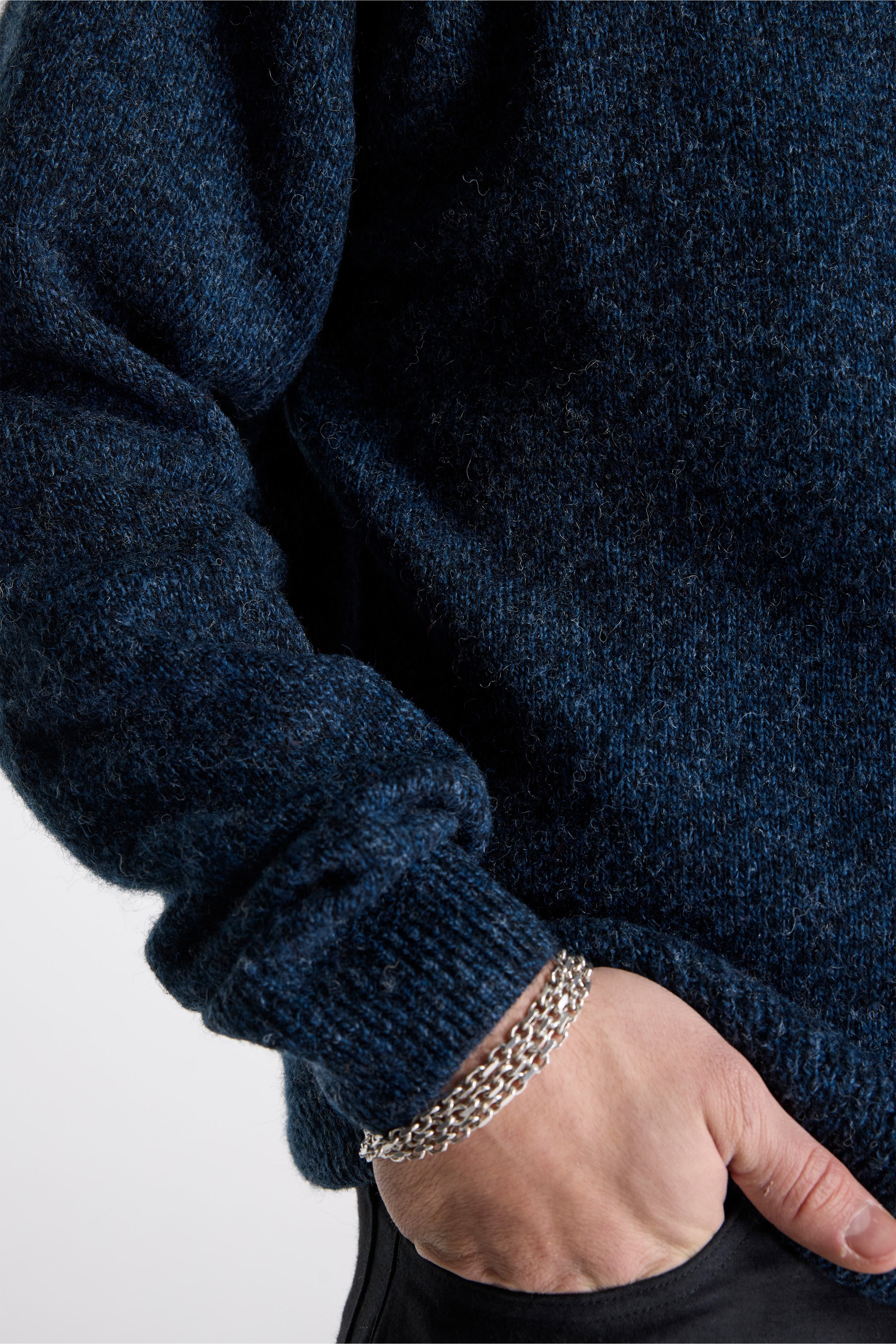 Shetland Wool Crew Indigo Heather