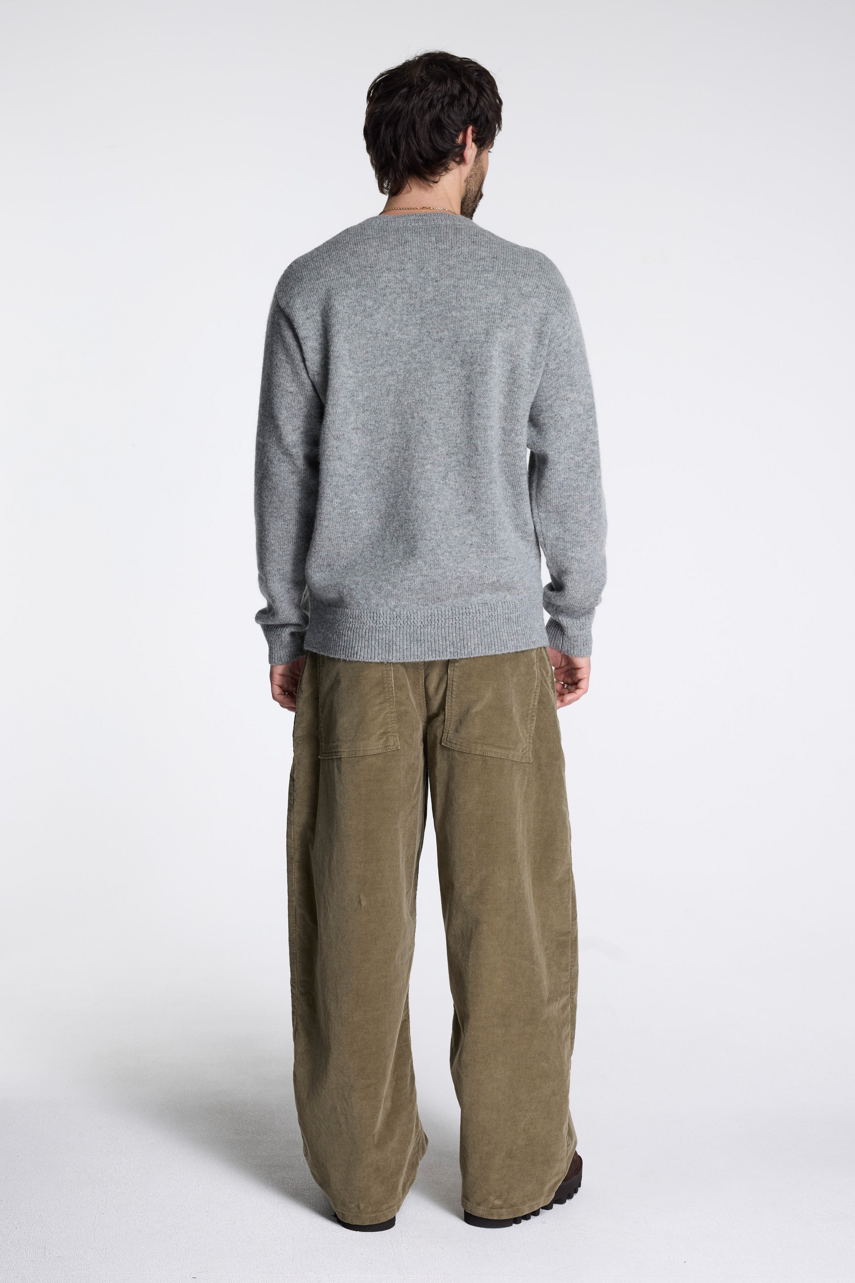 Shetland Wool Crew Light Grey Heather
