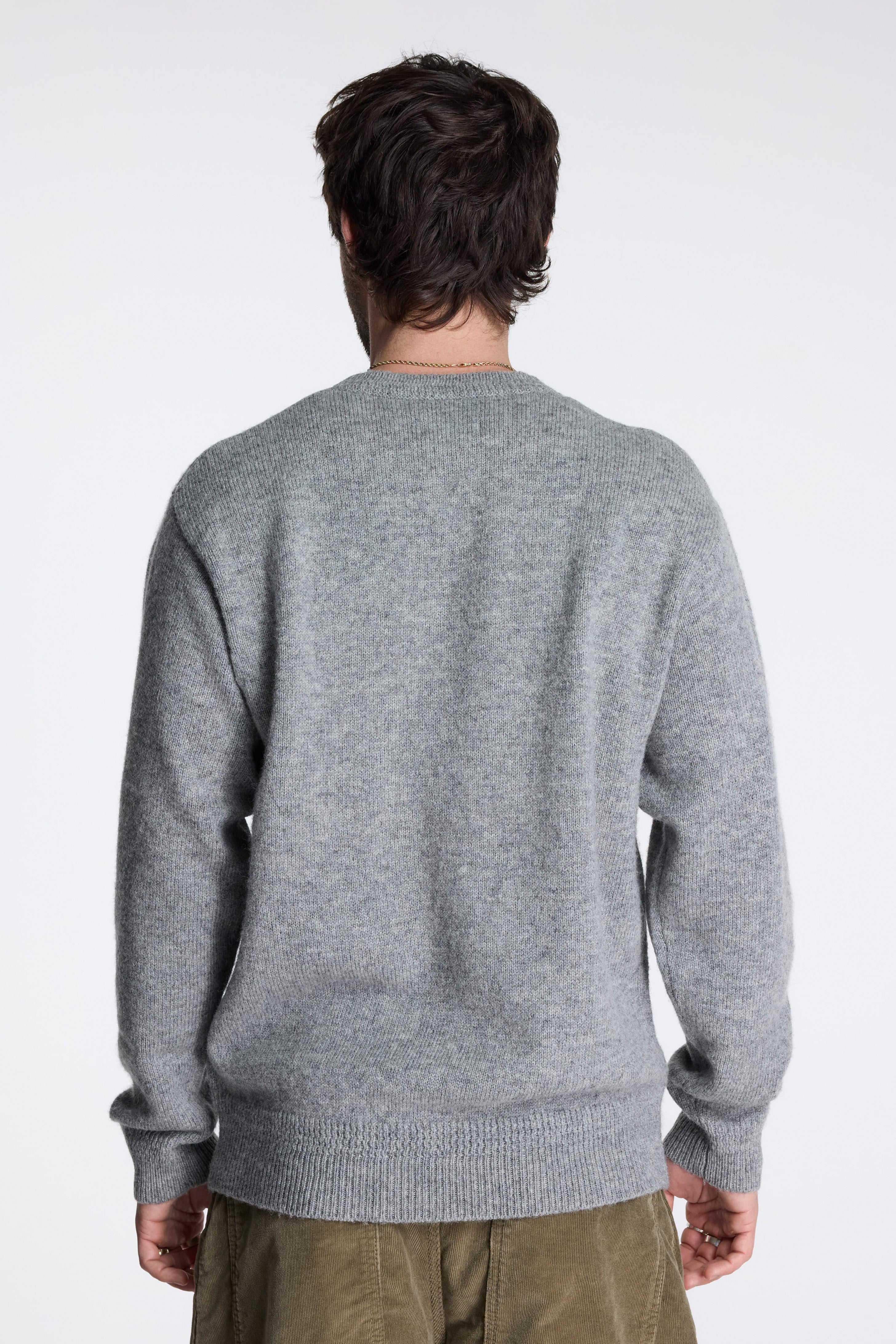 Shetland Wool Crew Light Grey Heather