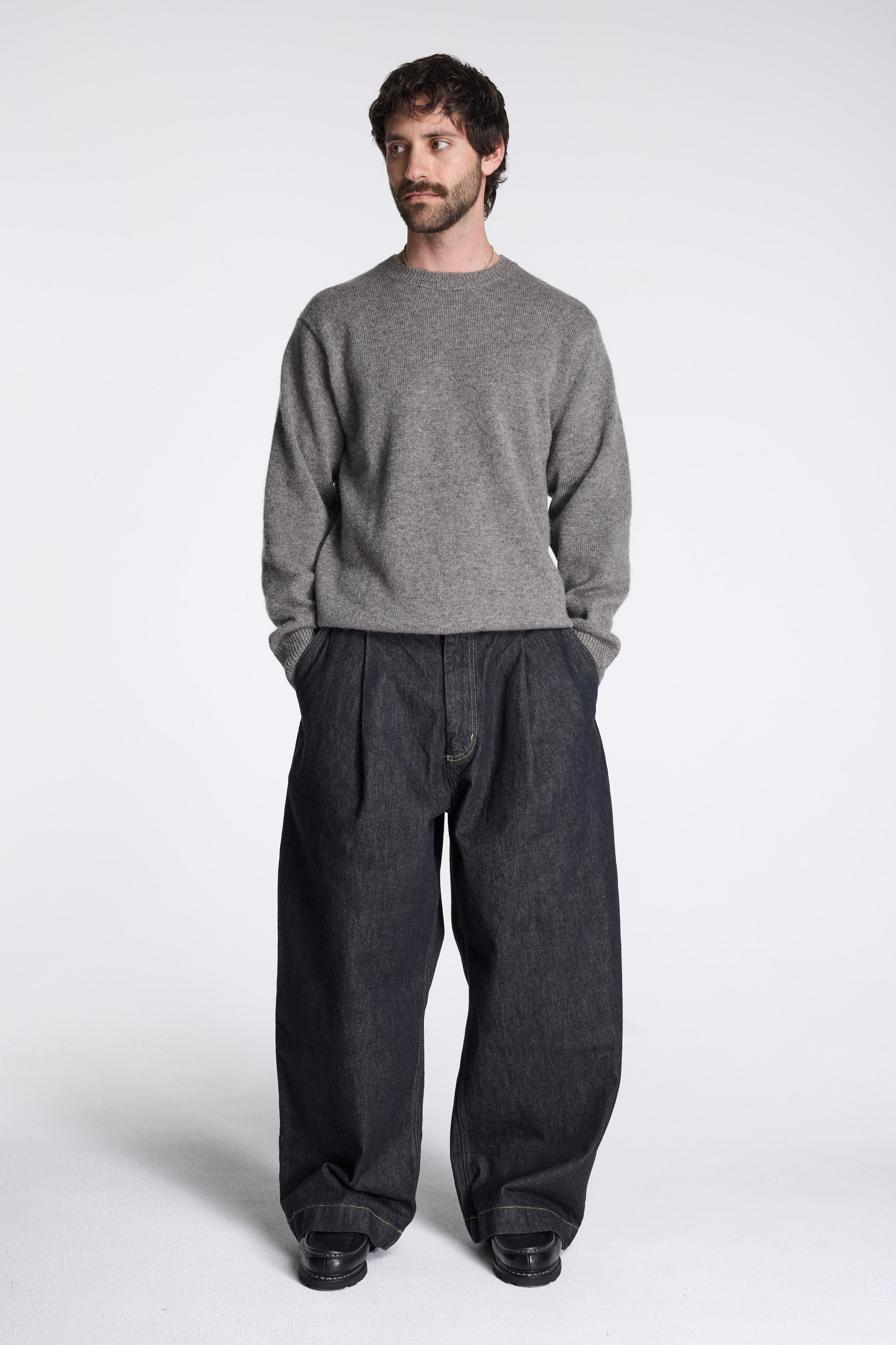Shetland Wool Crew Stone Heather